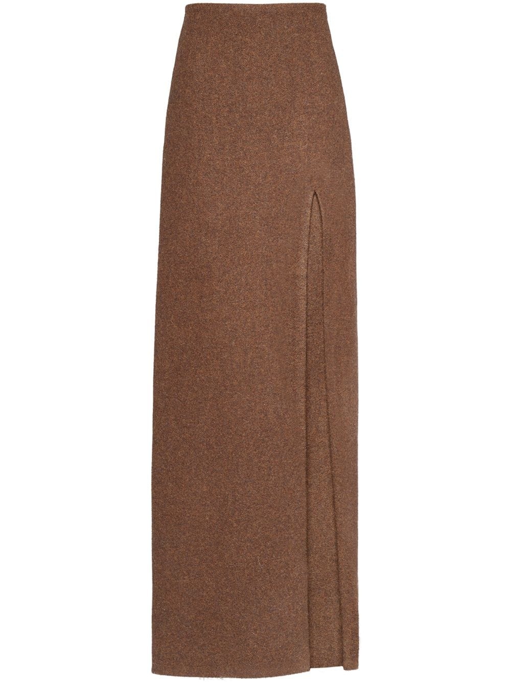 side-slit wool skirt - 1