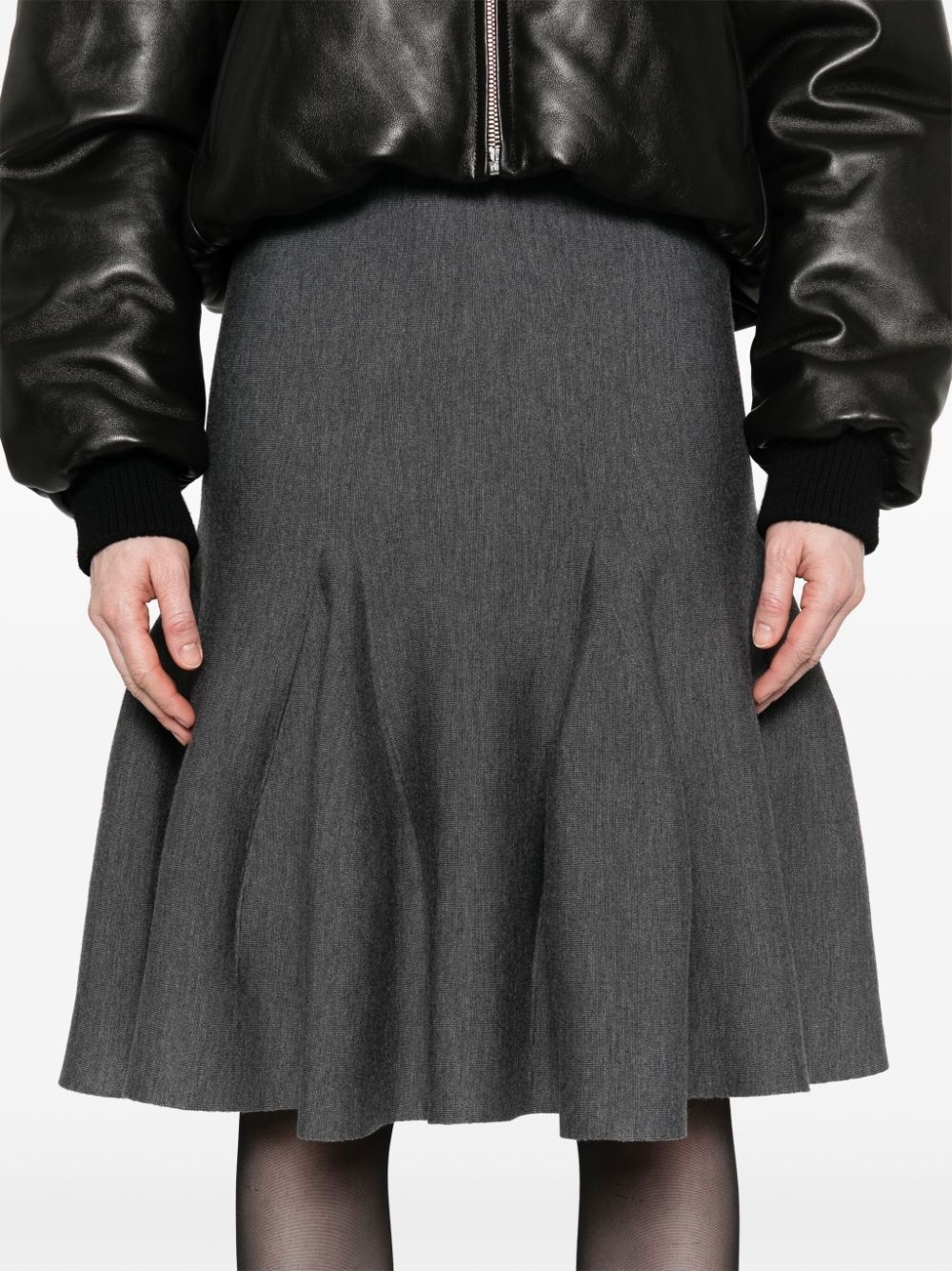 mélange-effect midi skirt - 5