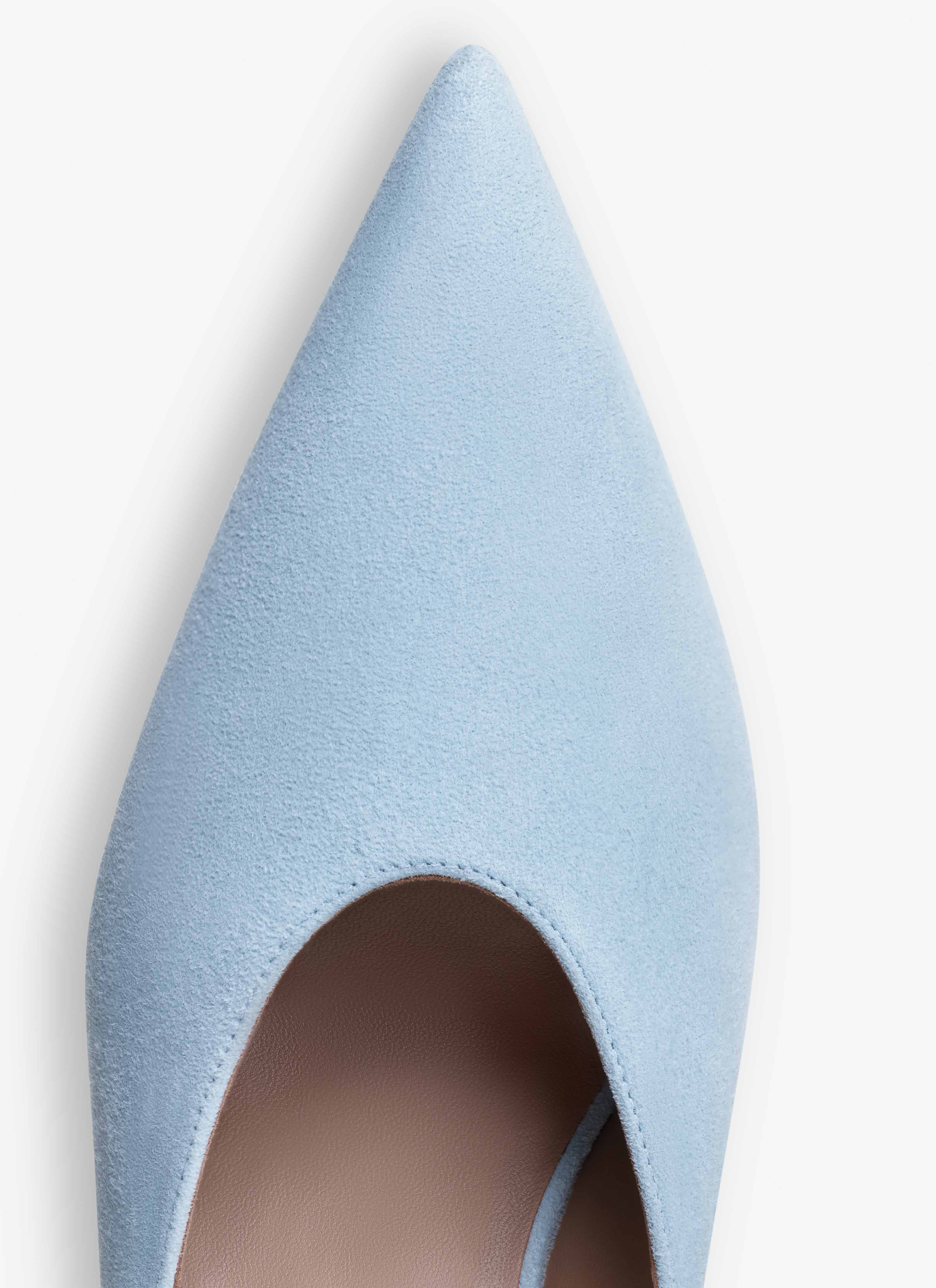 CUBE WEDGE MULES IN SUEDE GOATSKIN - 4