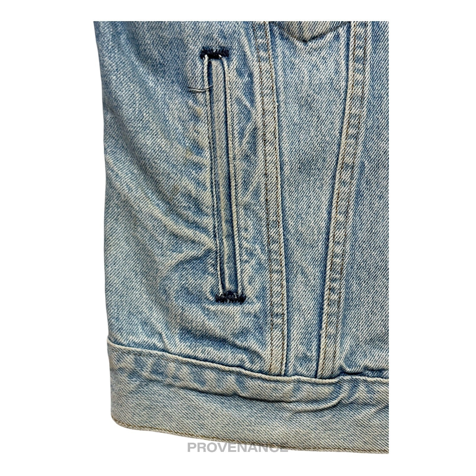 LEVIS Denim Jacket - Vintage Blue Hand-Painted Patch 40 M - 7