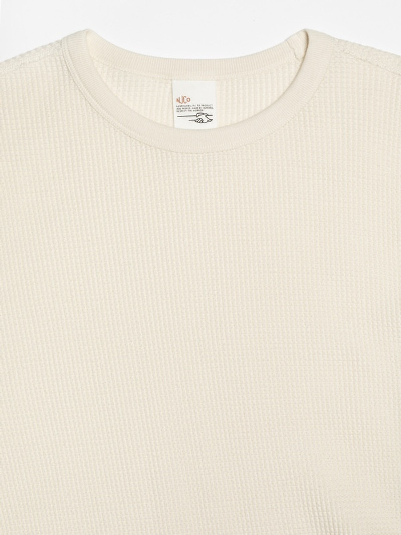 Long Sleeve Waffle T-Shirt Ecru 3