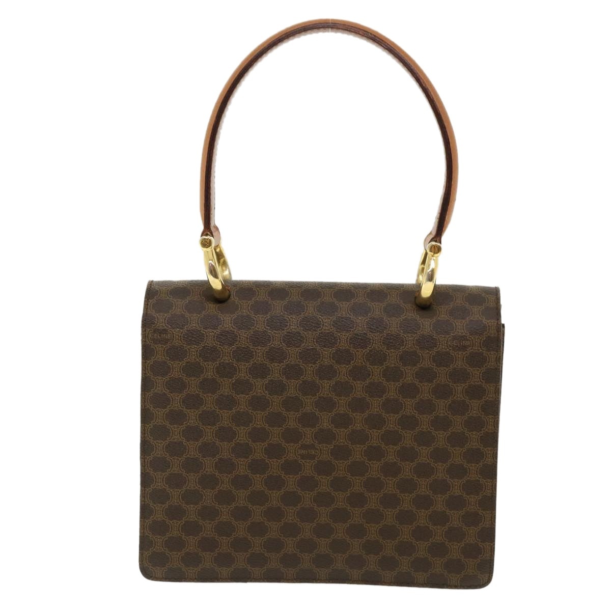 CELINE Macadam Canvas Hand Bag Pvc Leather Brown - 2