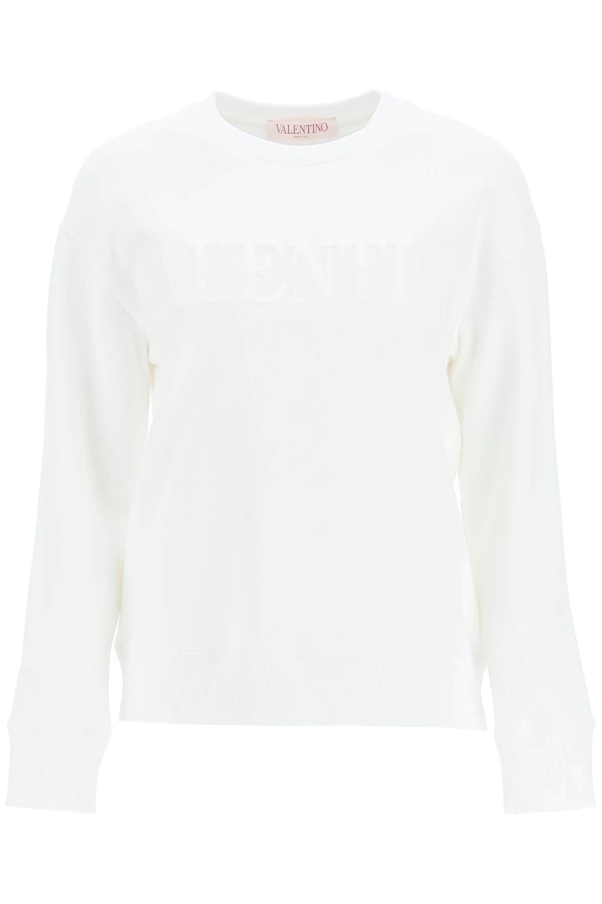 SWEATSHIRT WITH LAMINATED EMBOSSED LOGO - 1