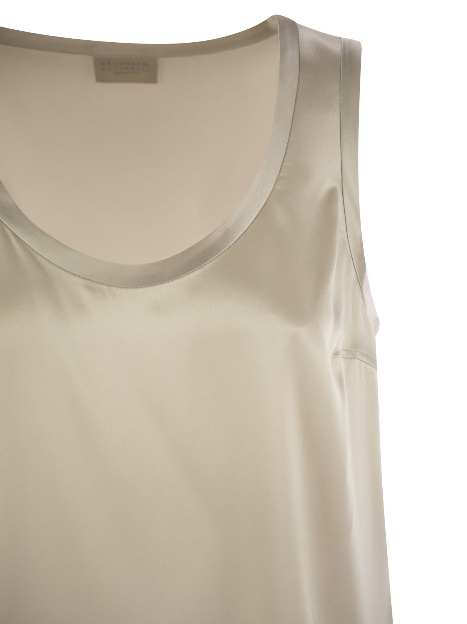 Brunello Cucinelli Women Stretch Silk Satin Top - 4