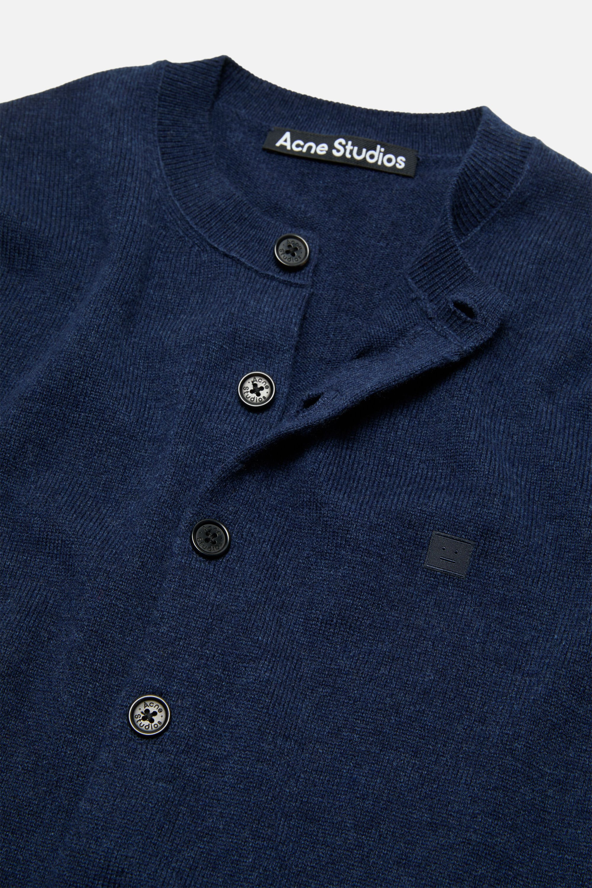 Cadigan yak wool - fitted fit - Navy melange - 5
