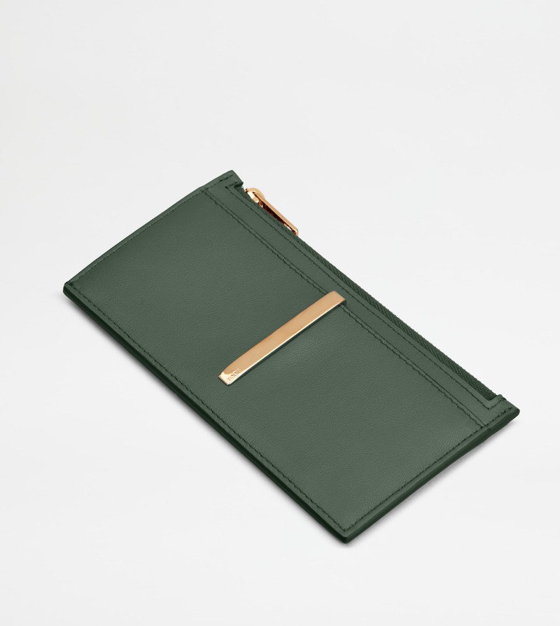 CARD HOLDER IN LEATHER - GREEN 3