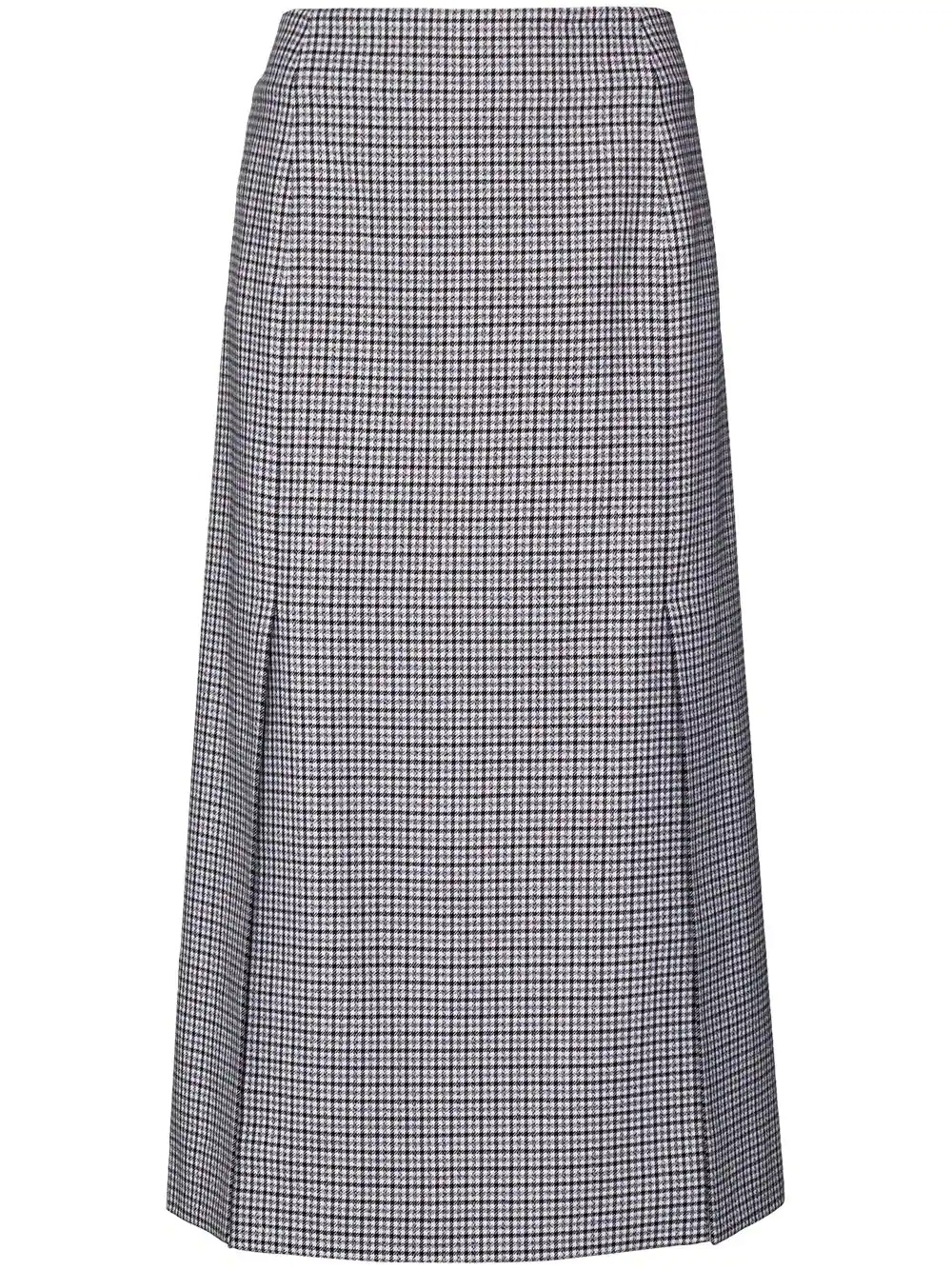 houndstooth wool midi skirt - 1