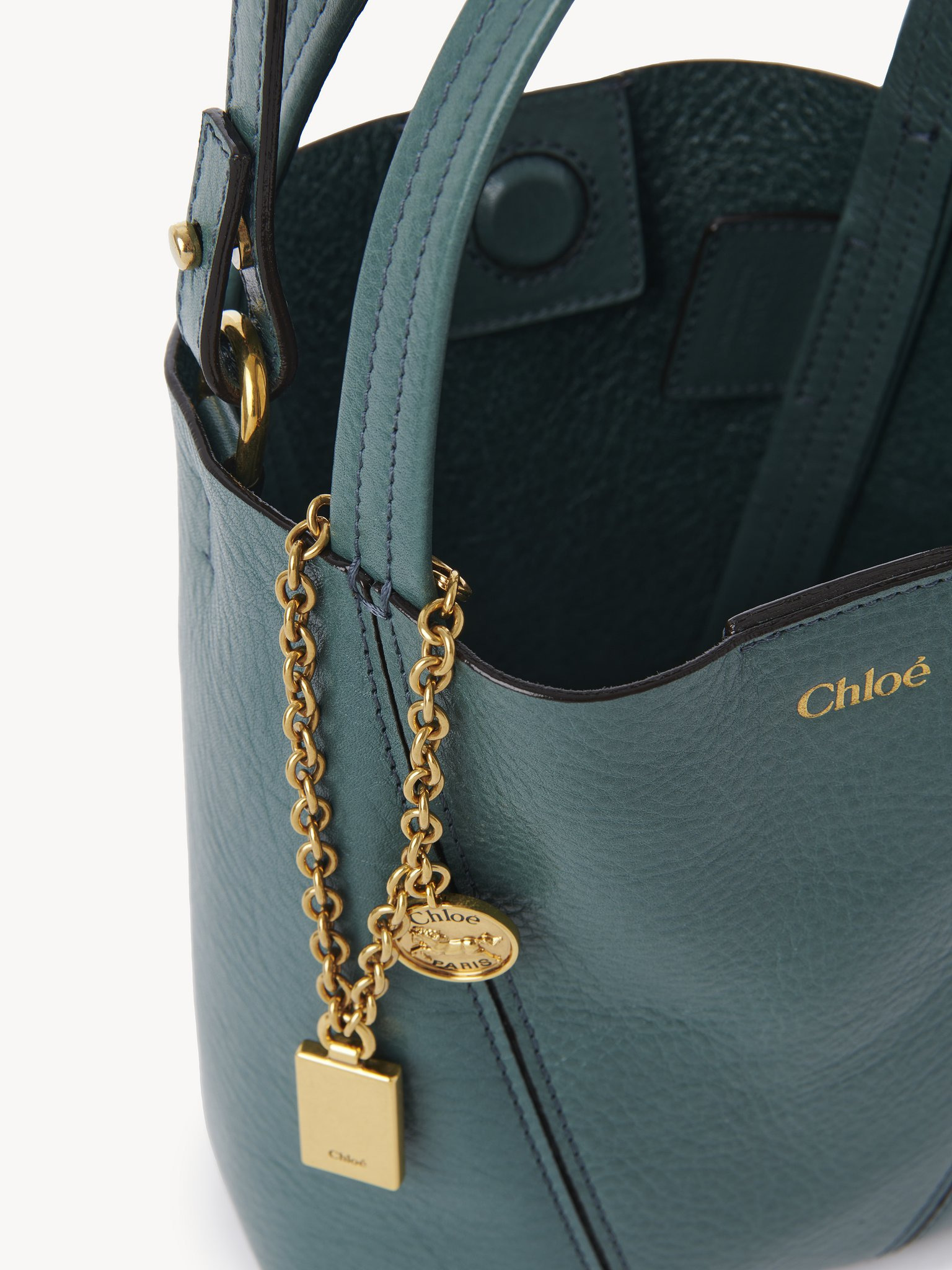 SMALL CHLOÉ SPIN TOTE BAG IN GRAINED LEATHER - 6