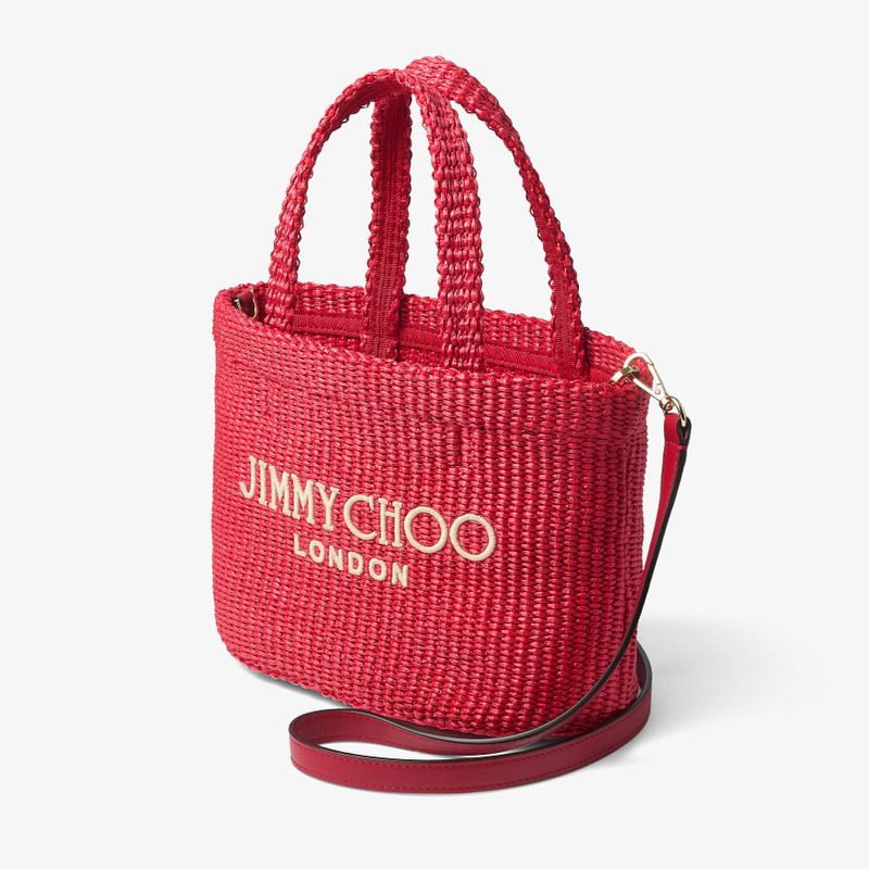 JIMMY CHOO Beach Tote East-West Mini
Ruby Red and Light Gold Mini Beach Top Handle Tote Bag outlook