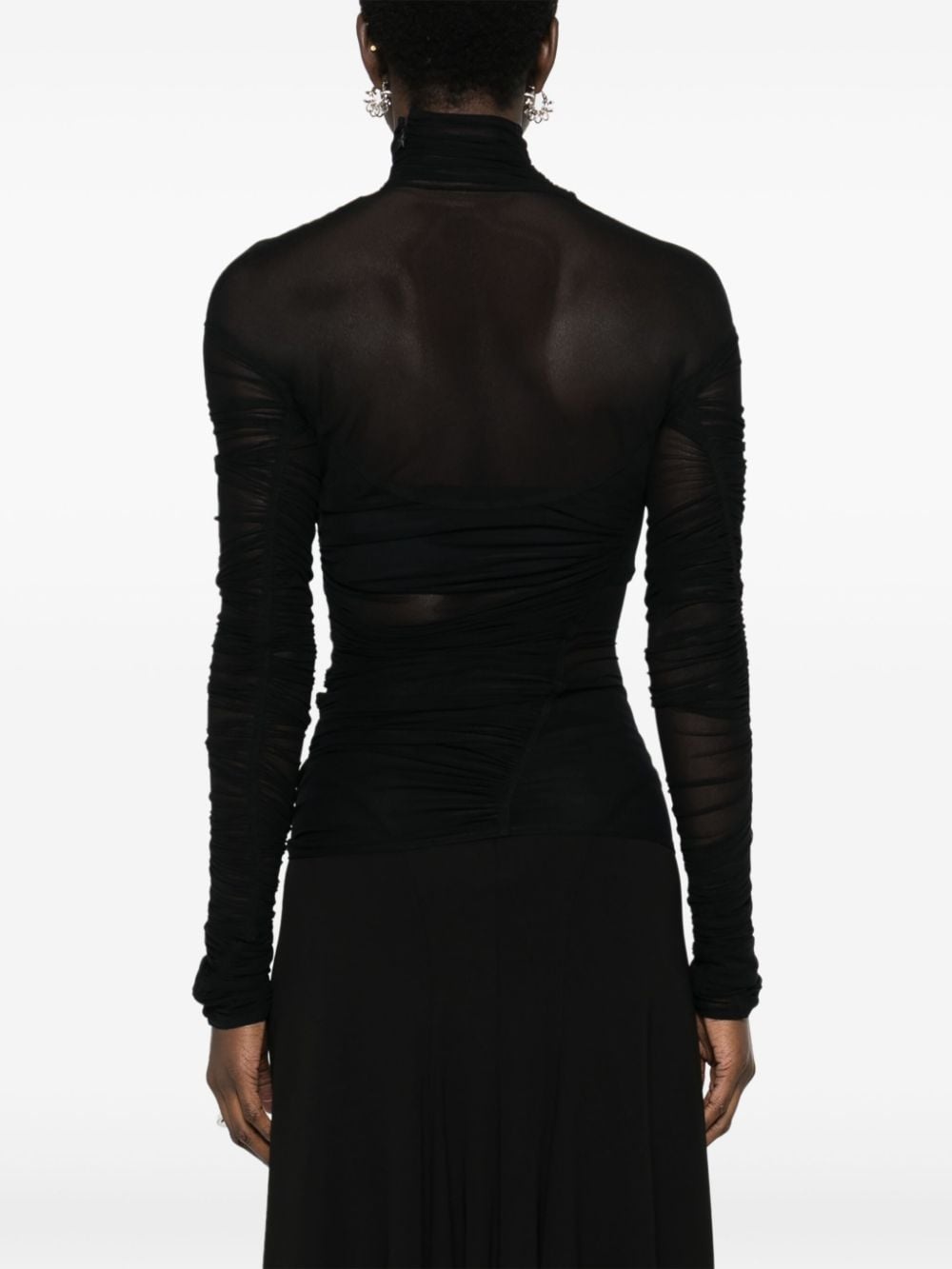 mesh ruched top - 4