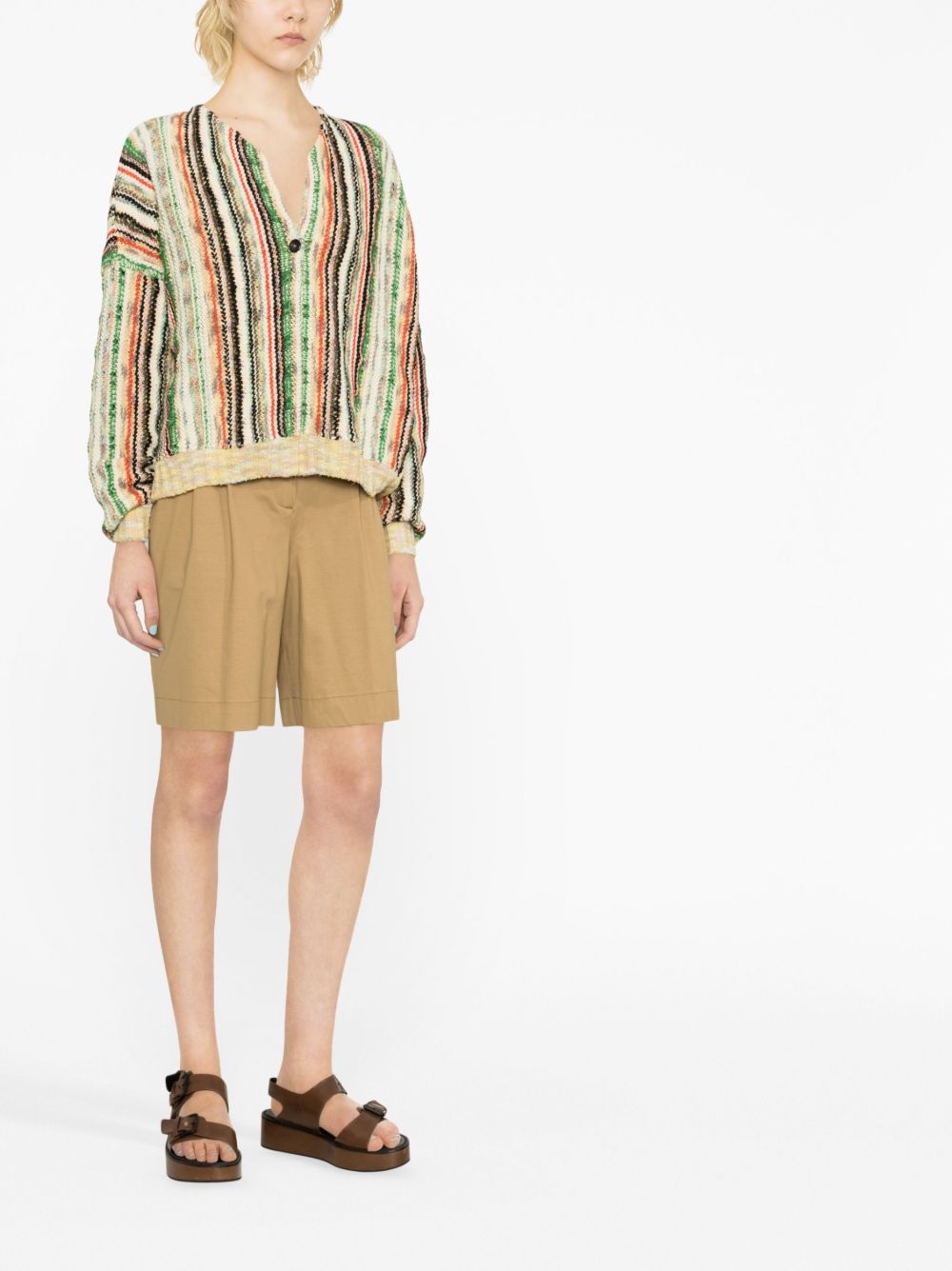 striped knit cardigan - 2