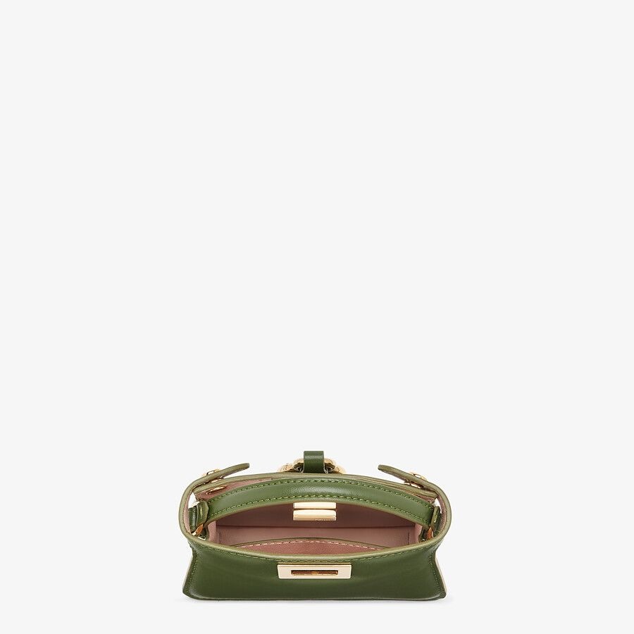 Green nappa leather charm - 3