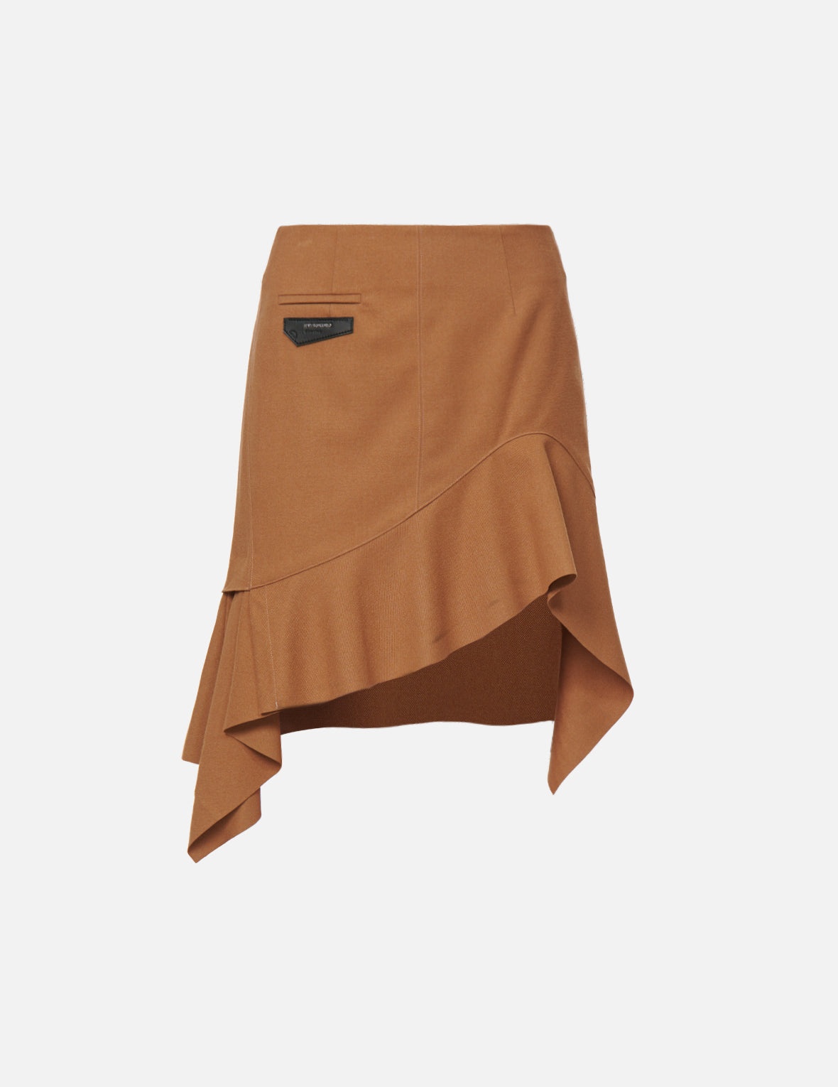 Leather Pocket Flap Asymmetric Skirt - 7