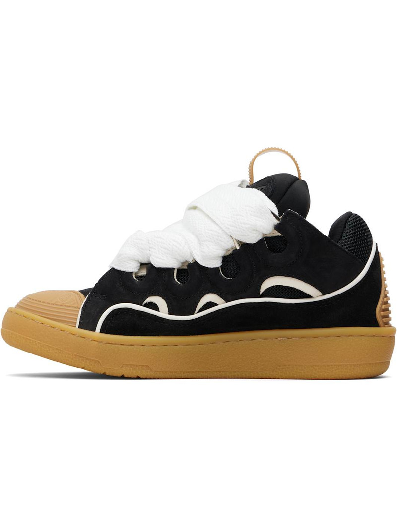 Black & Tan Curb Leather Sneakers 3