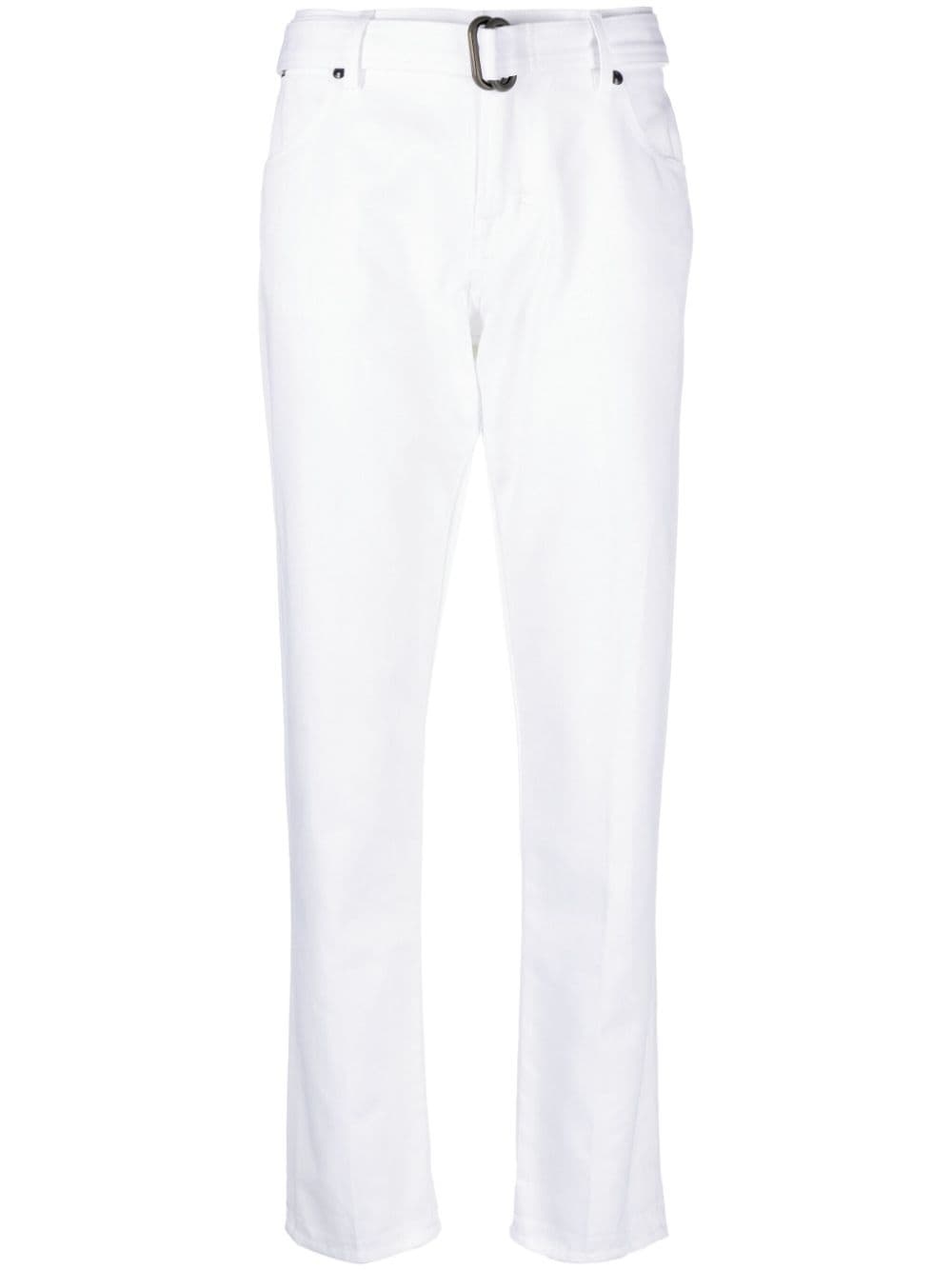 straight-leg belted trousers - 1