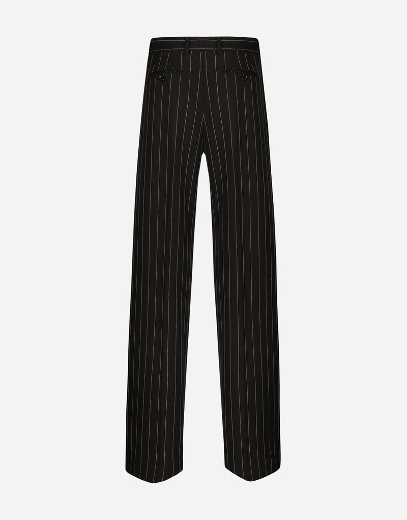 Dolce & Gabbana Flared pinstripe woolen pants outlook