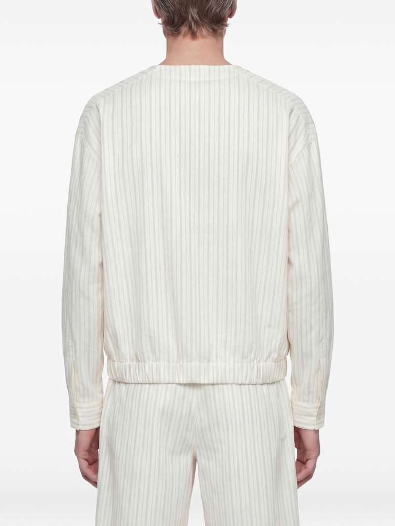 pinstriped V-neck shirt 3