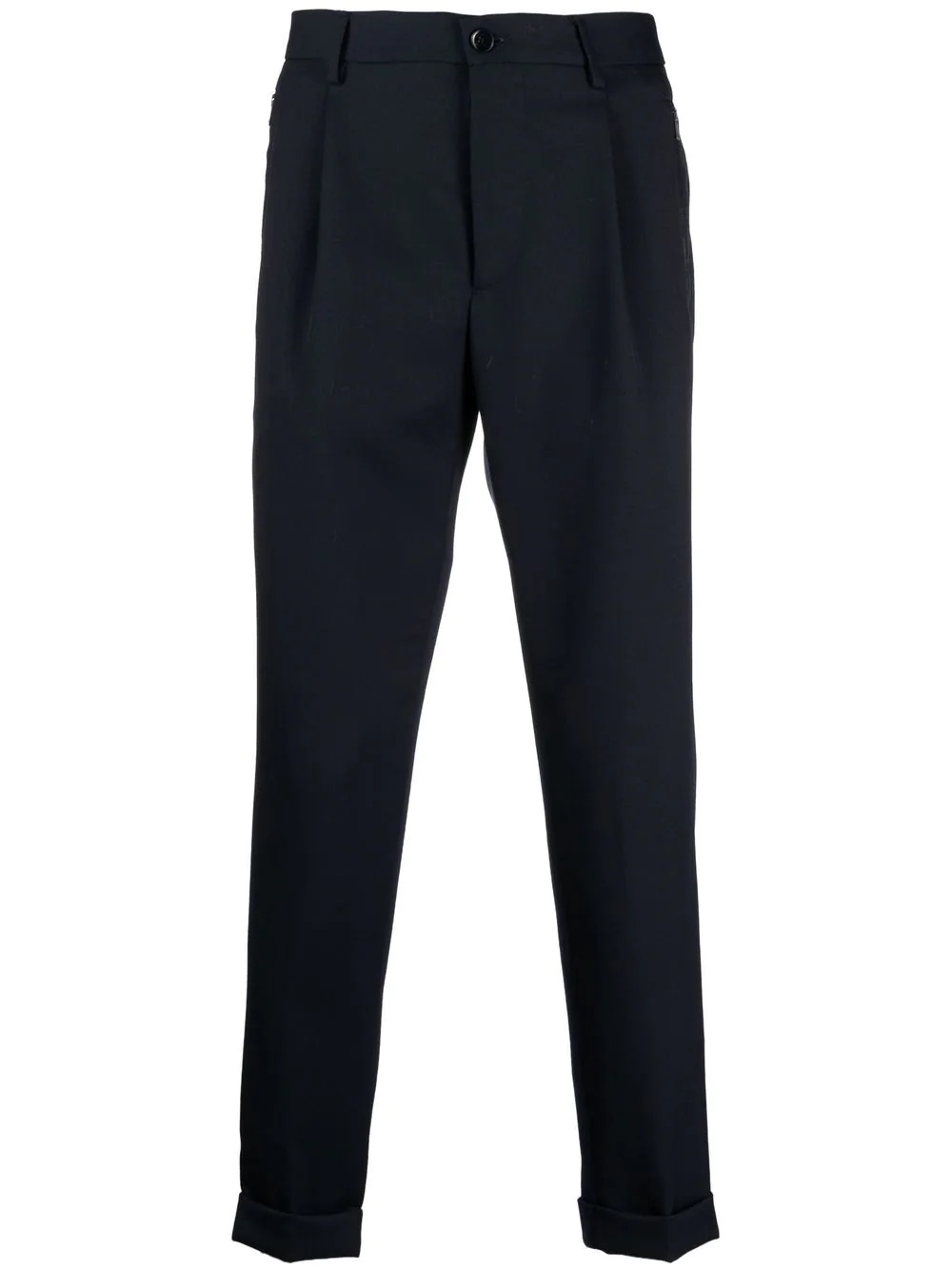 turn-up hem tapered trousers - 1