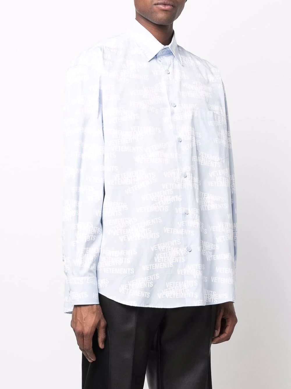 logo-print cotton shirt - 4