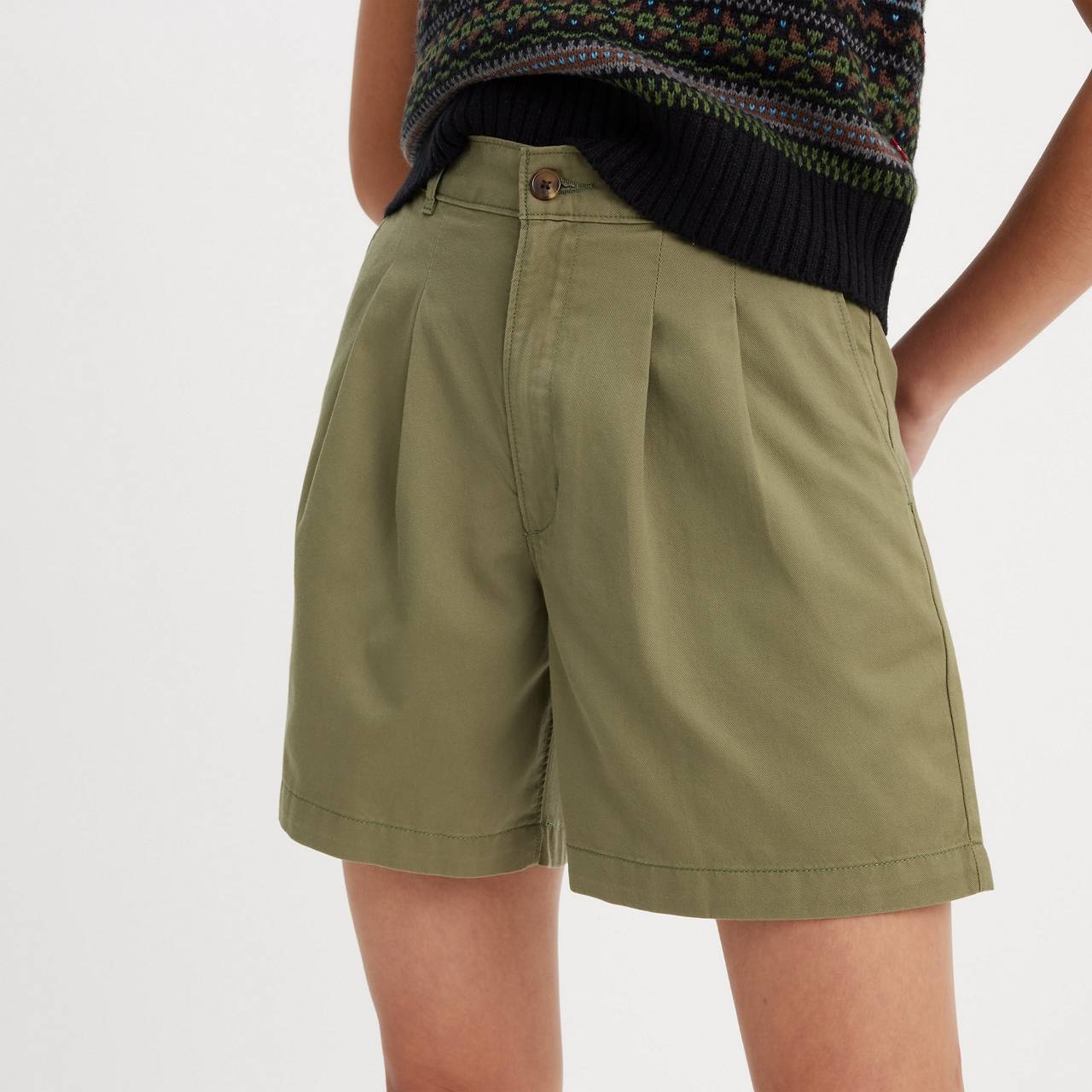 PLEATED WOMEN'S TROUSER SHORTS - 4
