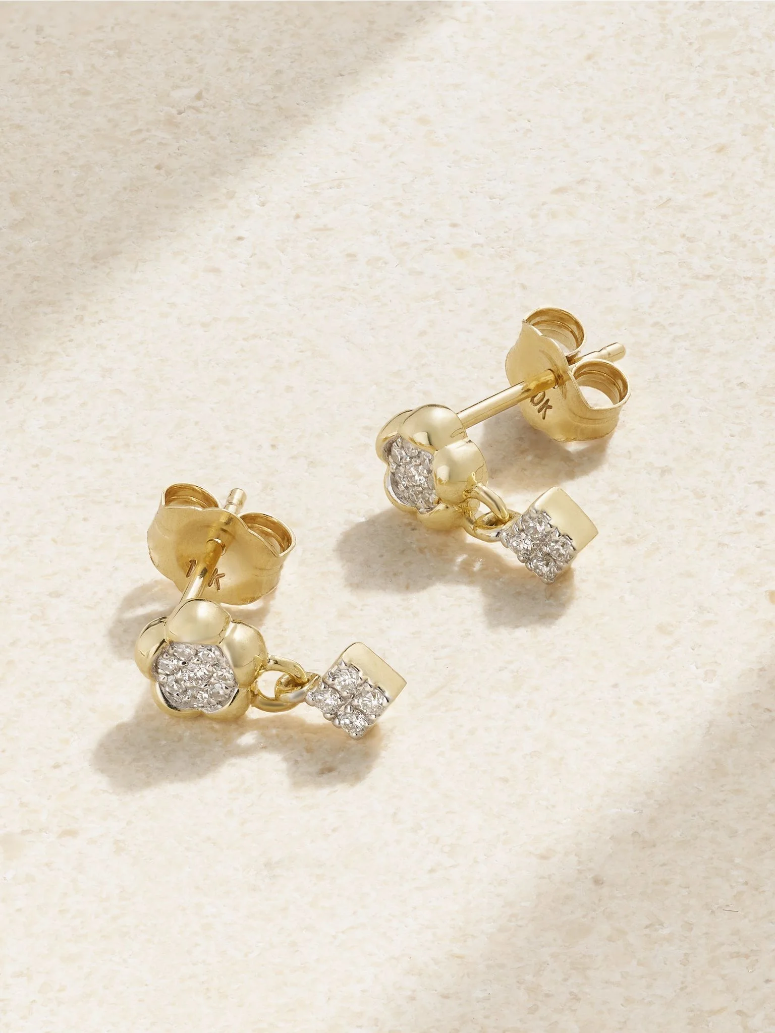 Richie 10-karat gold diamond earrings Gold - 1