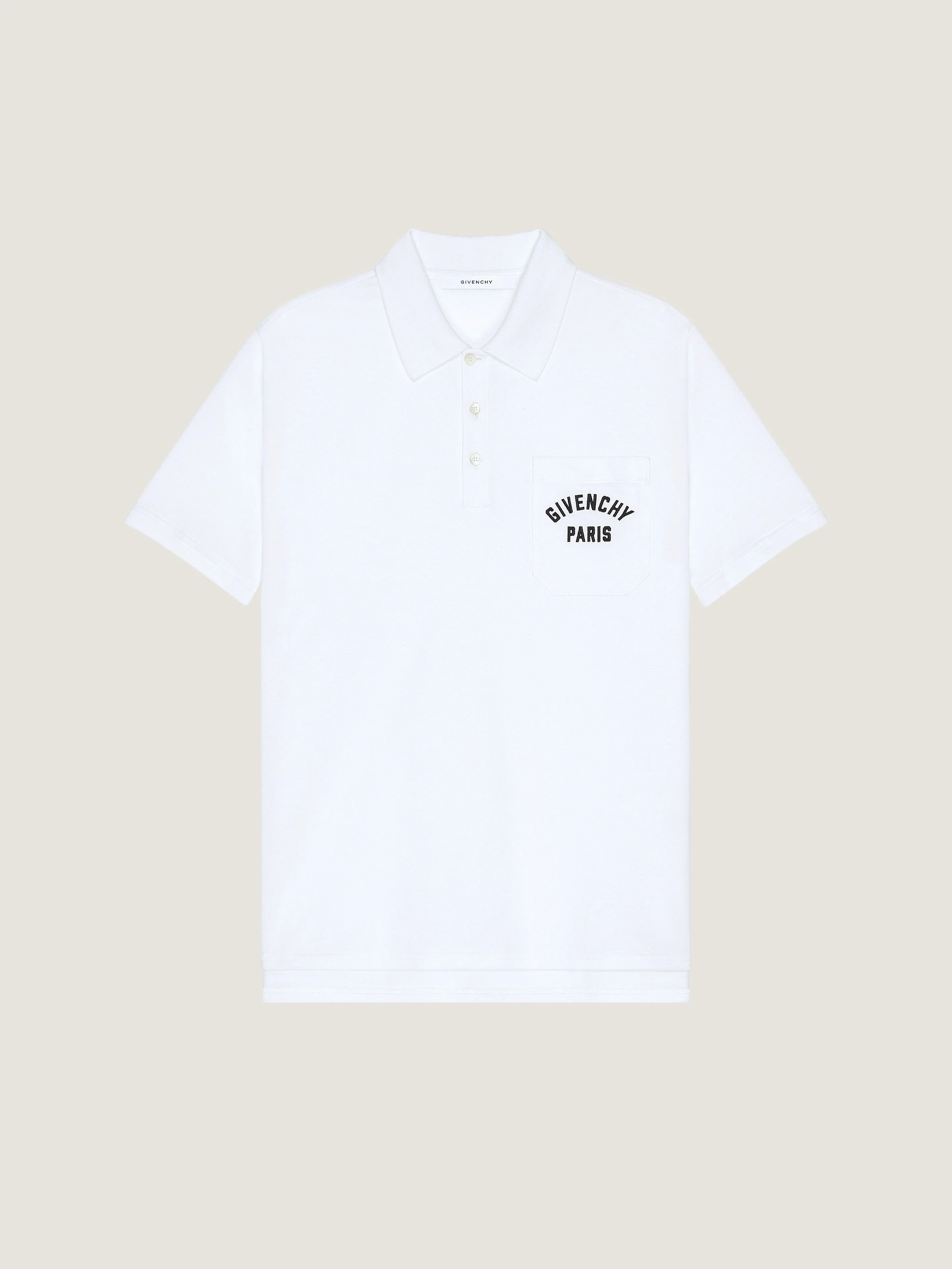 POLO IN PIQUE COTTON WITH GIVENCHY PARIS EMBROIDERY - 1