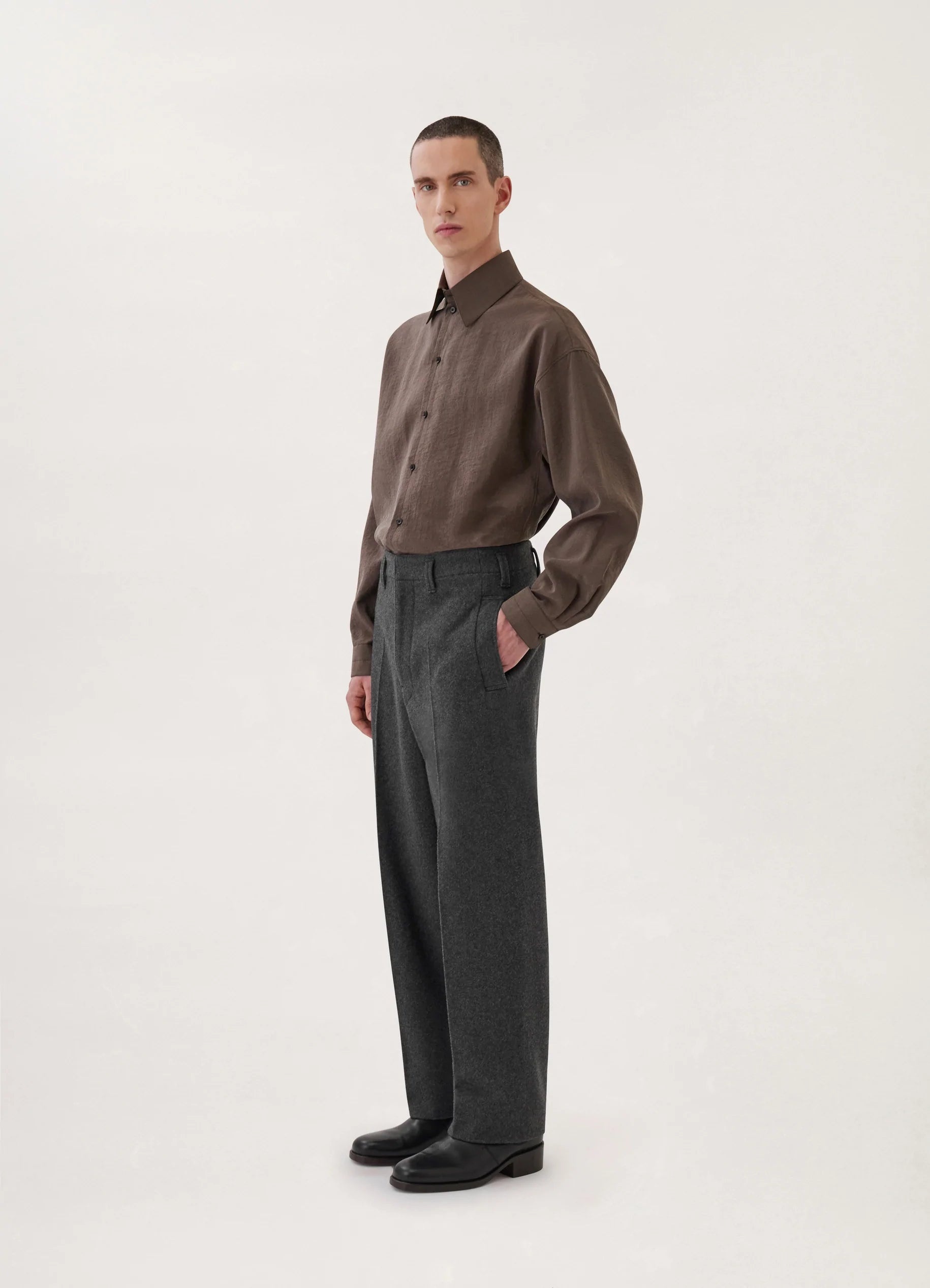 Lemaire TAPERED PANTS SOFT FELTED WOOL | REVERSIBLE