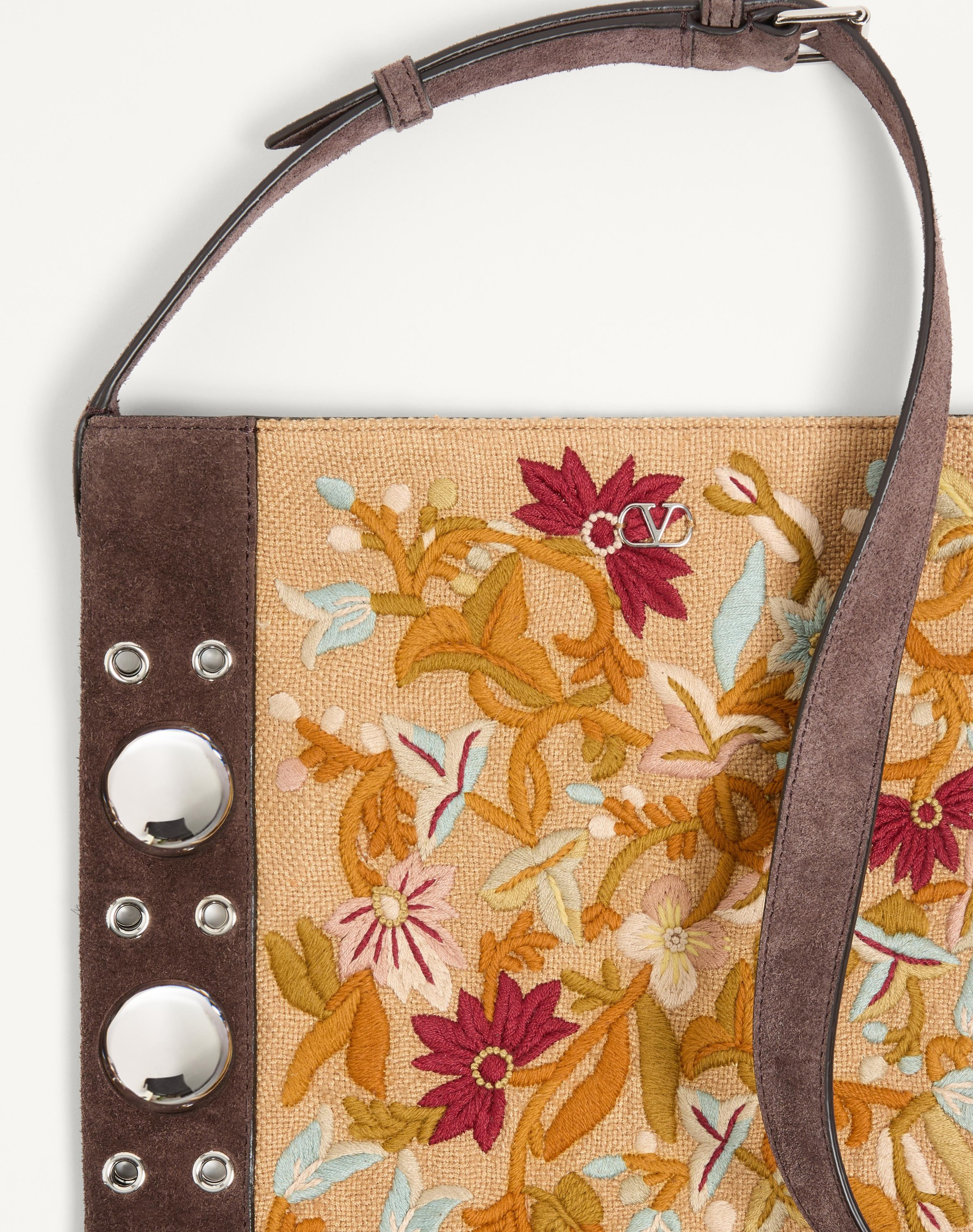 VALENTINO GARAVANI NELLCÔTE EMBROIDERED SHOULDER BAG WITH FRINGES - 8