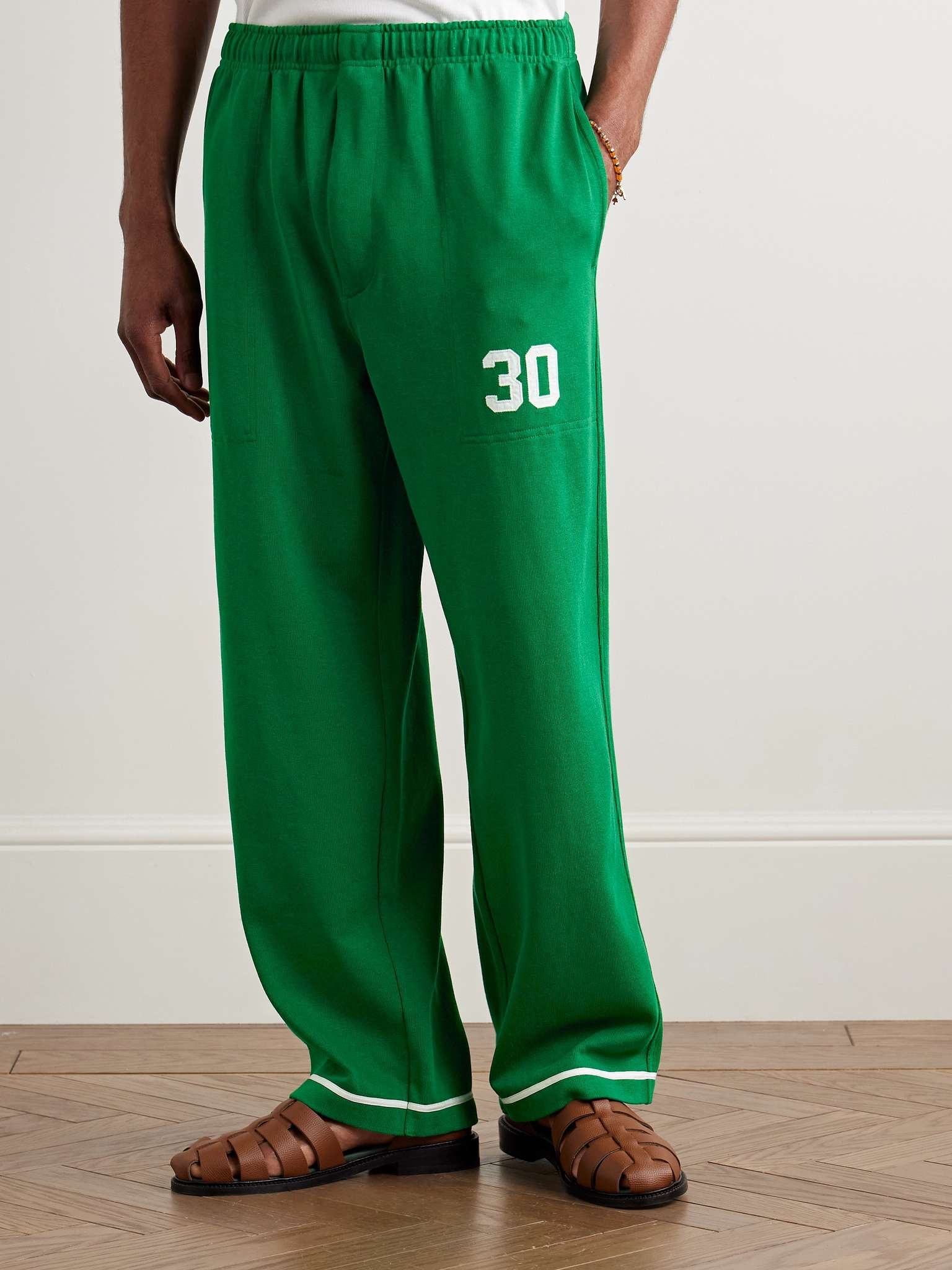 Sophomore Straight-Leg Appliquéd Cotton and Lyocell-Blend Jersey Sweatpants - 3