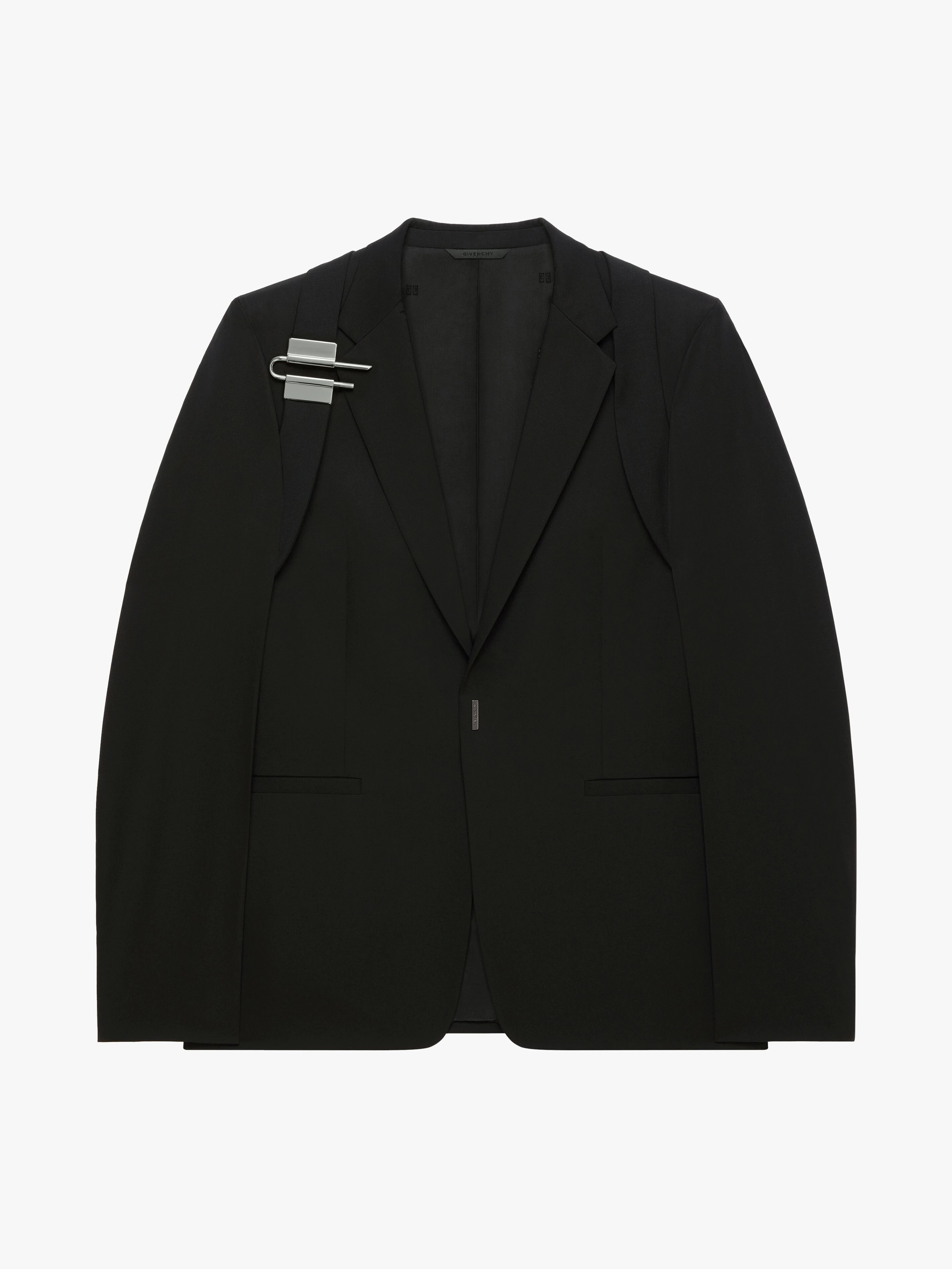 SLIM-FIT JACKET IN WOOL AND MOHAIR WITH U-LOCK HARNESS - 1