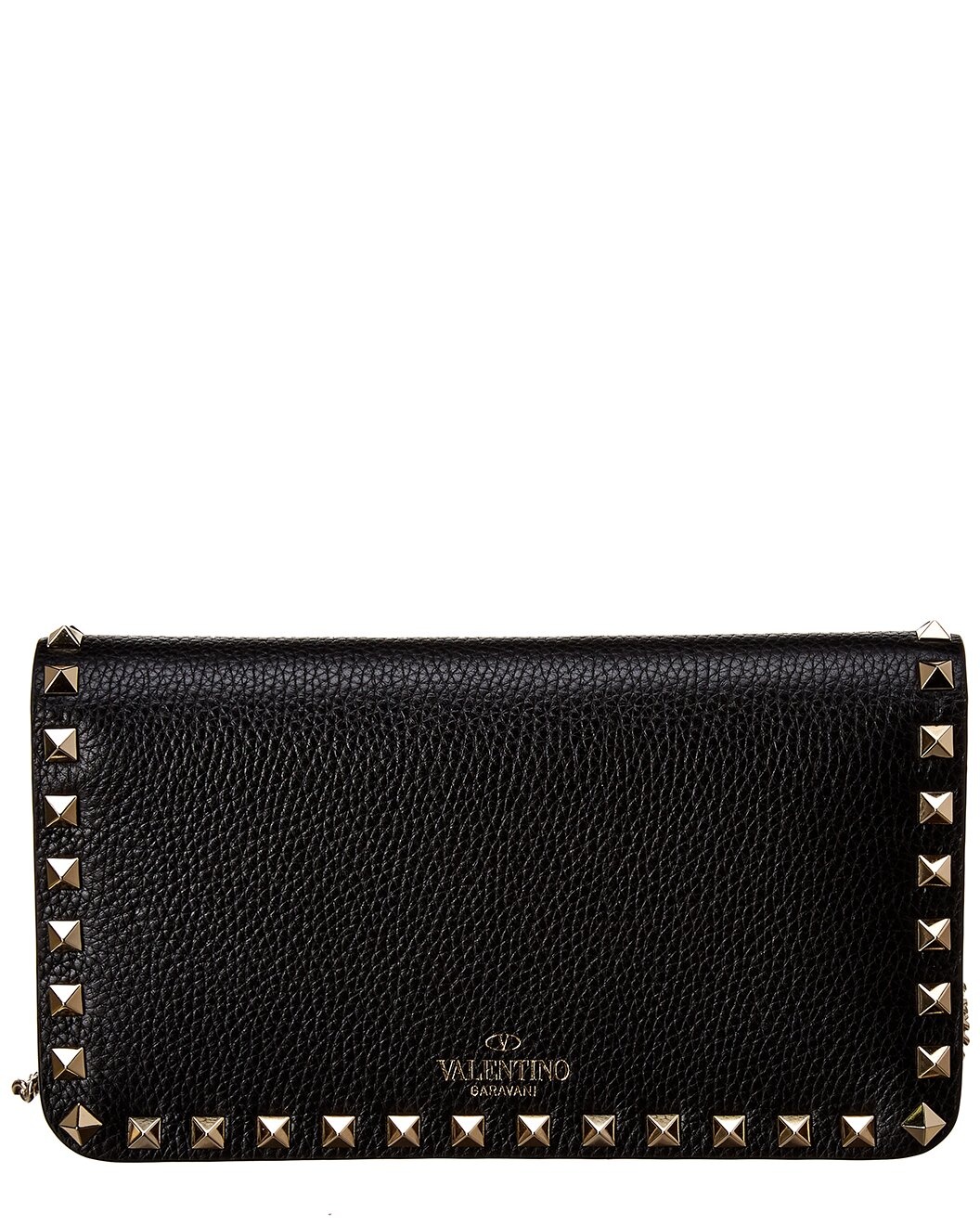 Valentino Rockstud Grainy Leather Wallet On Chain - 2