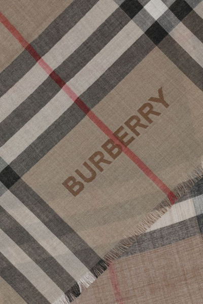 Burberry Embroidered wool blend scarf outlook