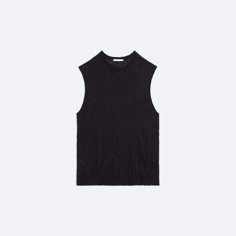SLEEVELESS CRUSHED KNIT TOP 1
