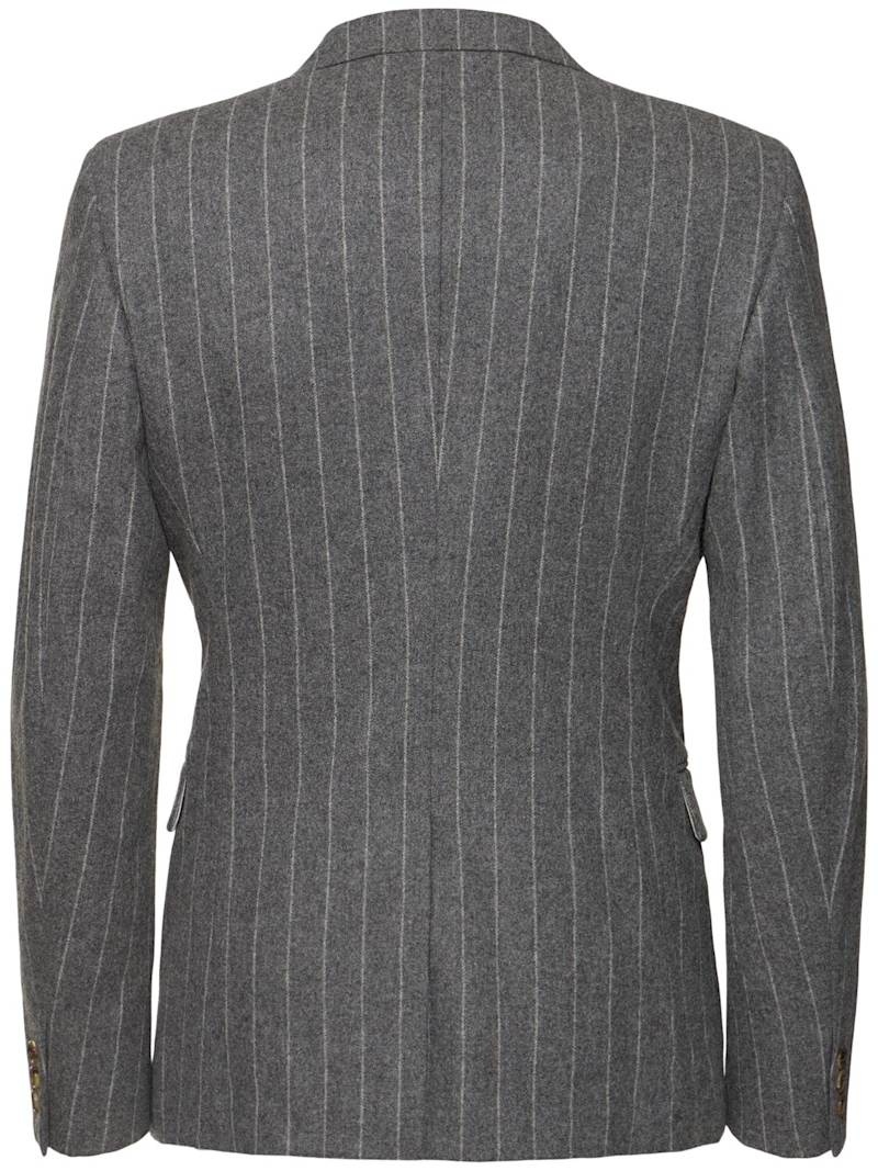 Pinstriped wool flannel blazer - 5