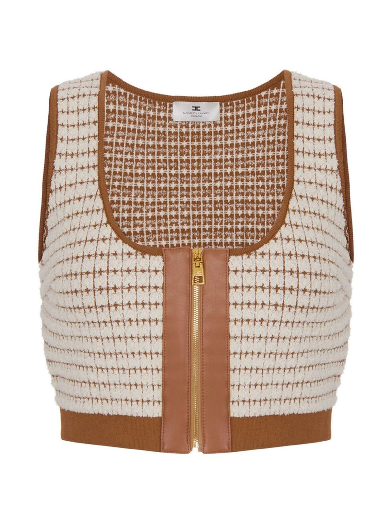 Chenille zip-up crop top 1