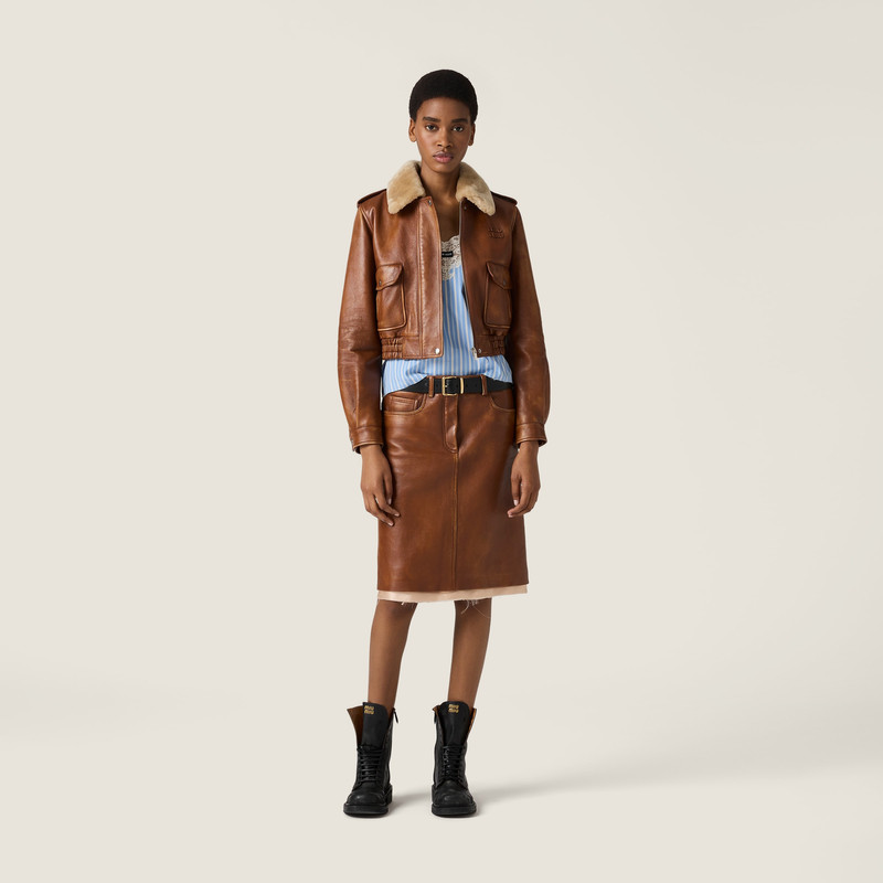 Miu Miu Nappa leather jacket outlook