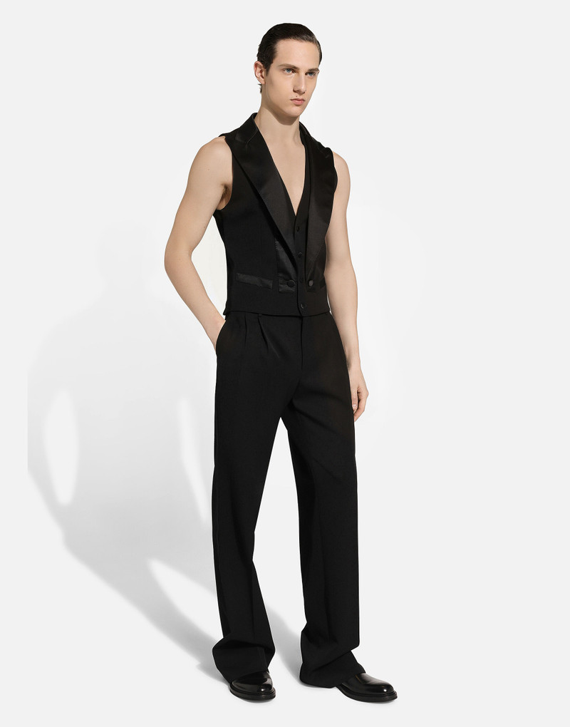 Dolce & Gabbana Single-breasted gabardine vest outlook