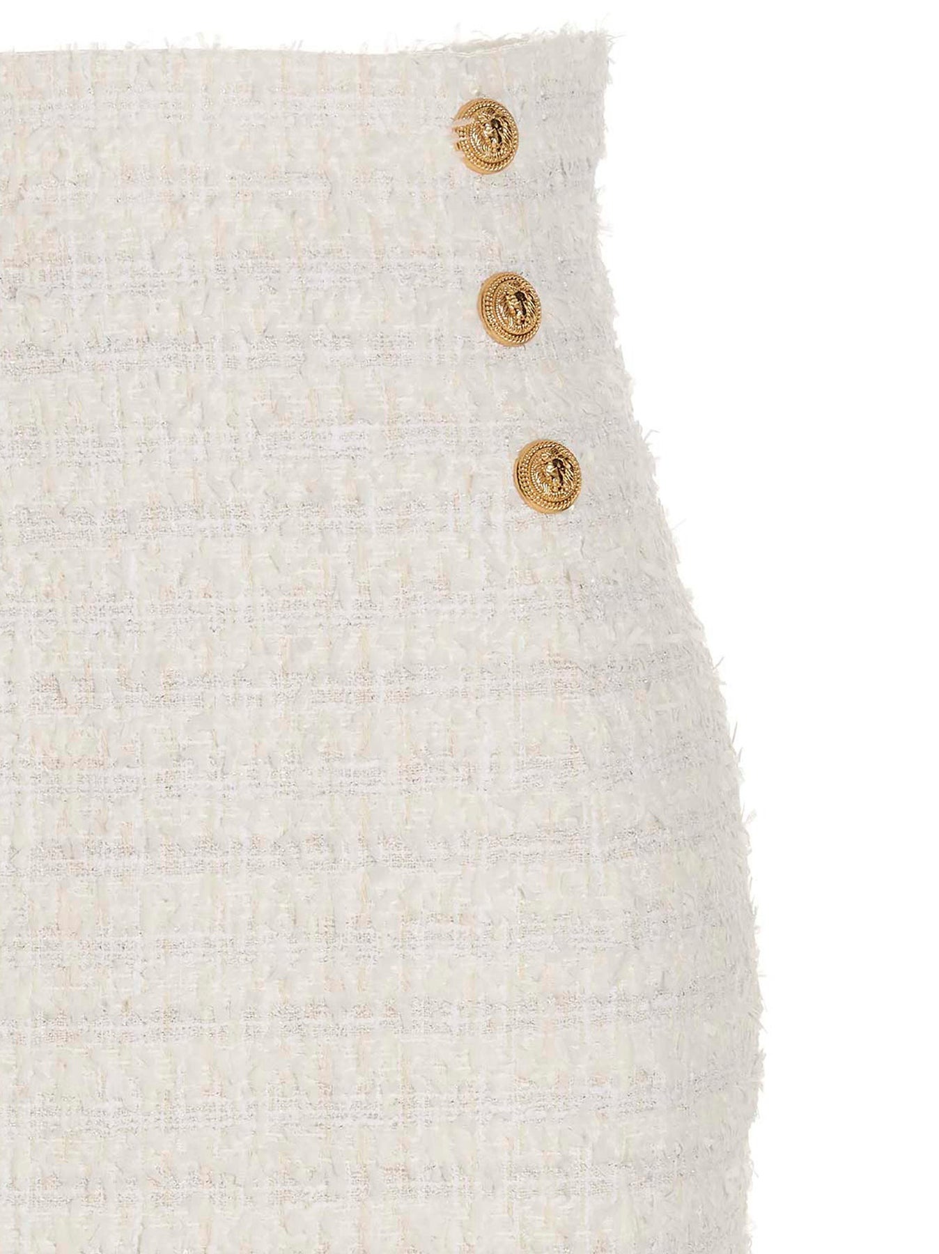 Logo button tweed skirt - 3