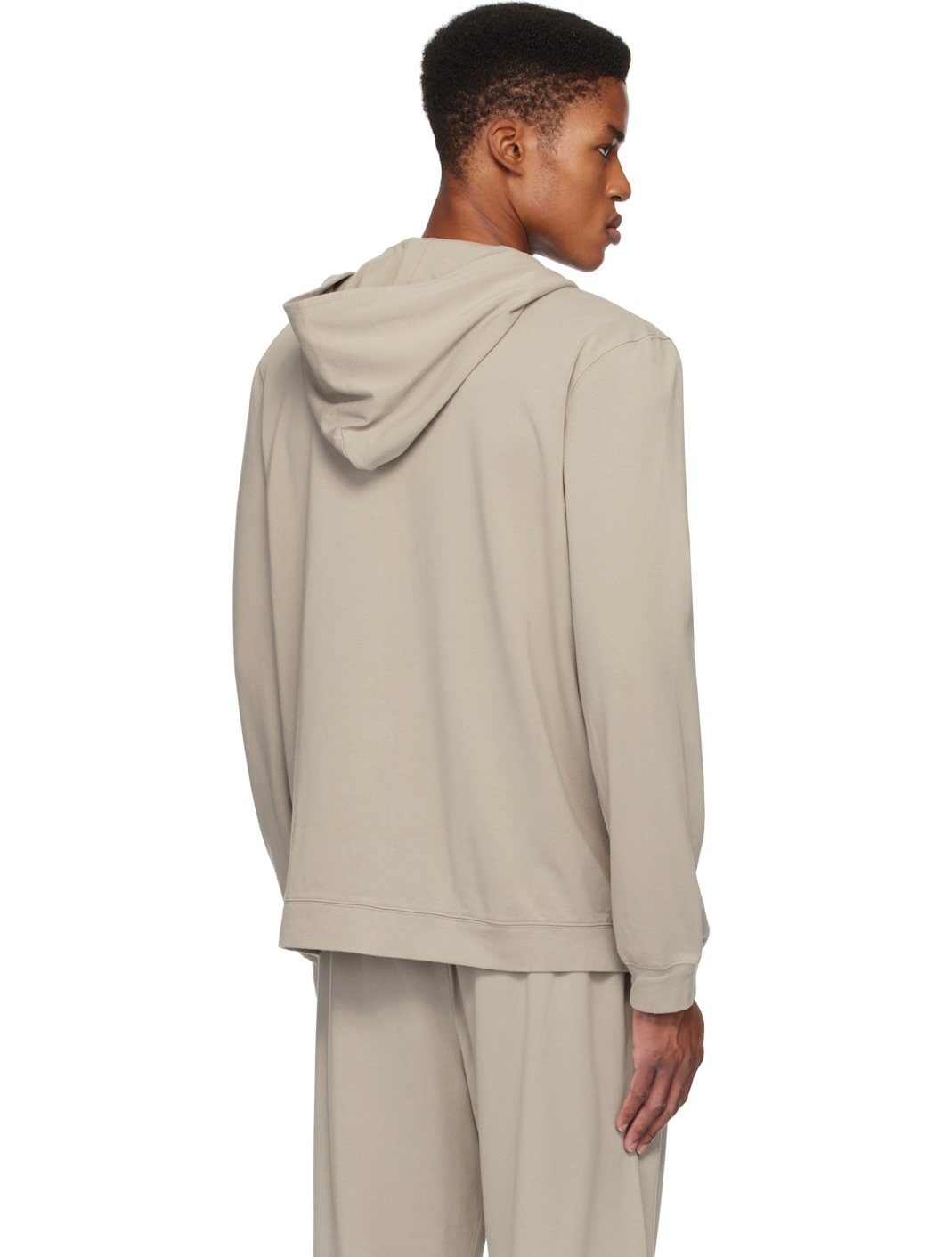 Gray Jersey Lounge Zip Up Hoodie - 3