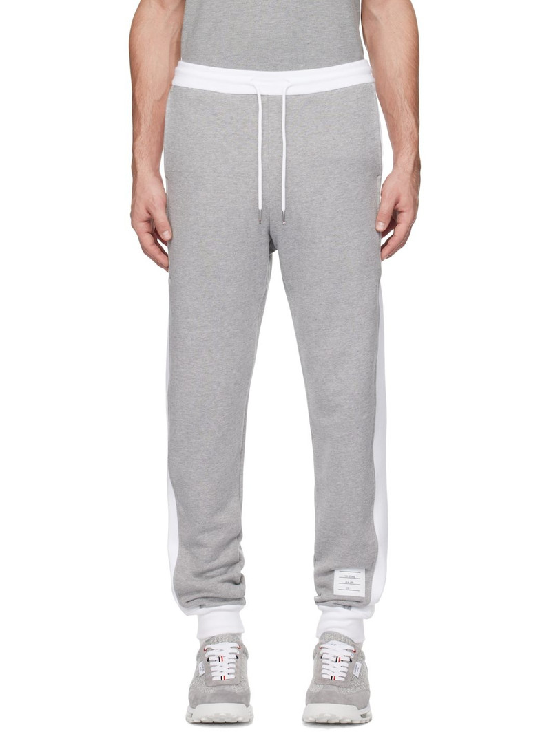 Gray Classic 4-Bar Jersey Loopback Sweatpants - 1