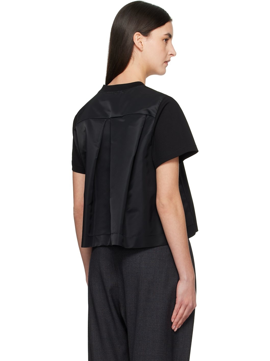 Black Mix Cotton Jersey T-shirt - 3