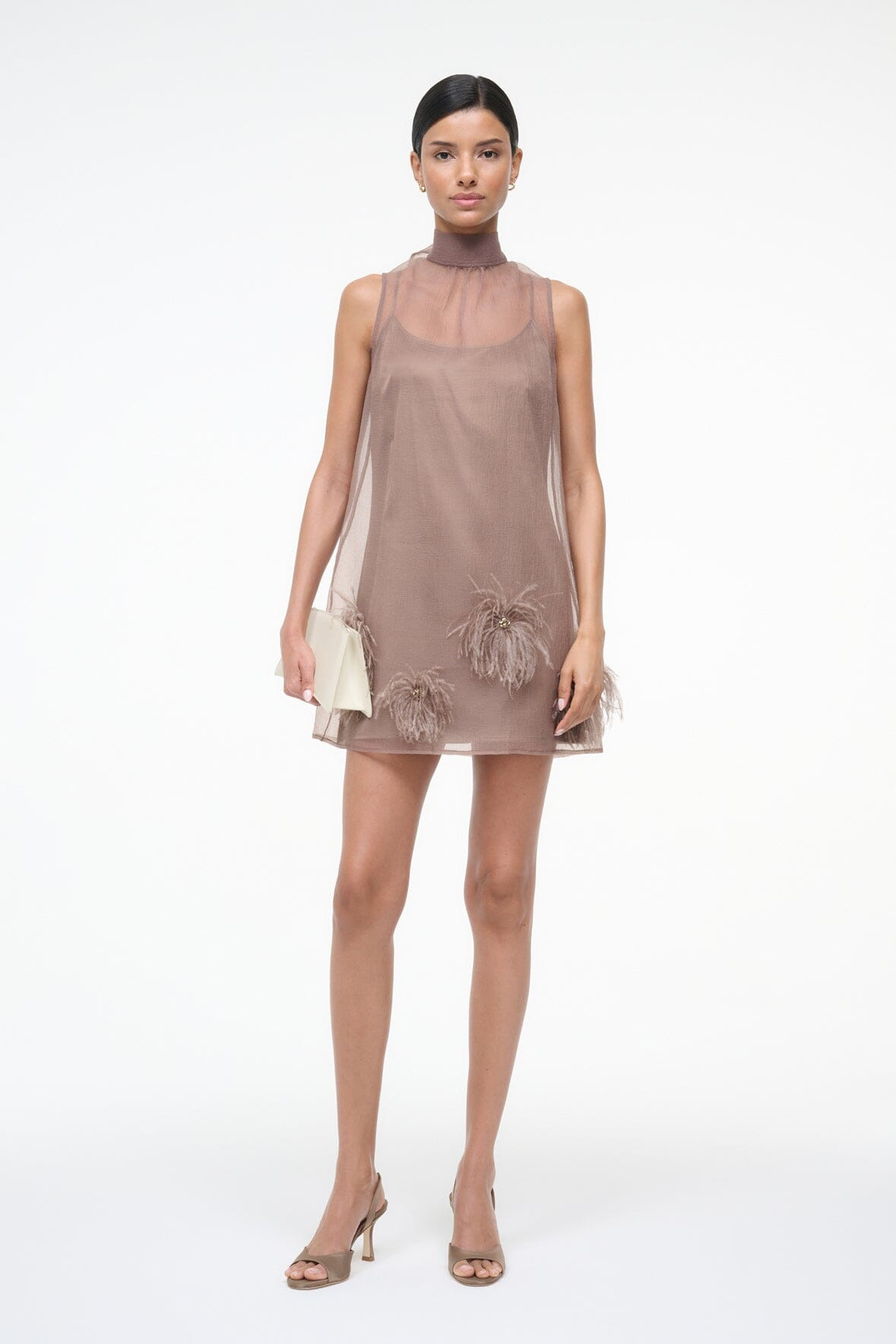 STAUD ALBEE MINI DRESS TRUFFLE - 6