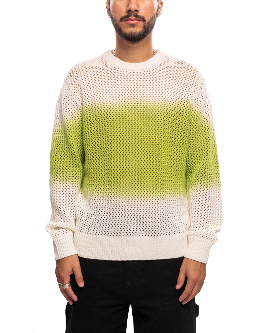 Stüssy Pigment Dyed Loose Gauge Sweater Bright Green | likelihood |  REVERSIBLE