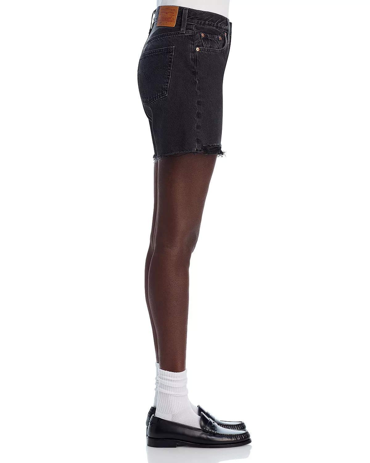 501 Mid Thigh Denim Shorts in Lunar Black - 5