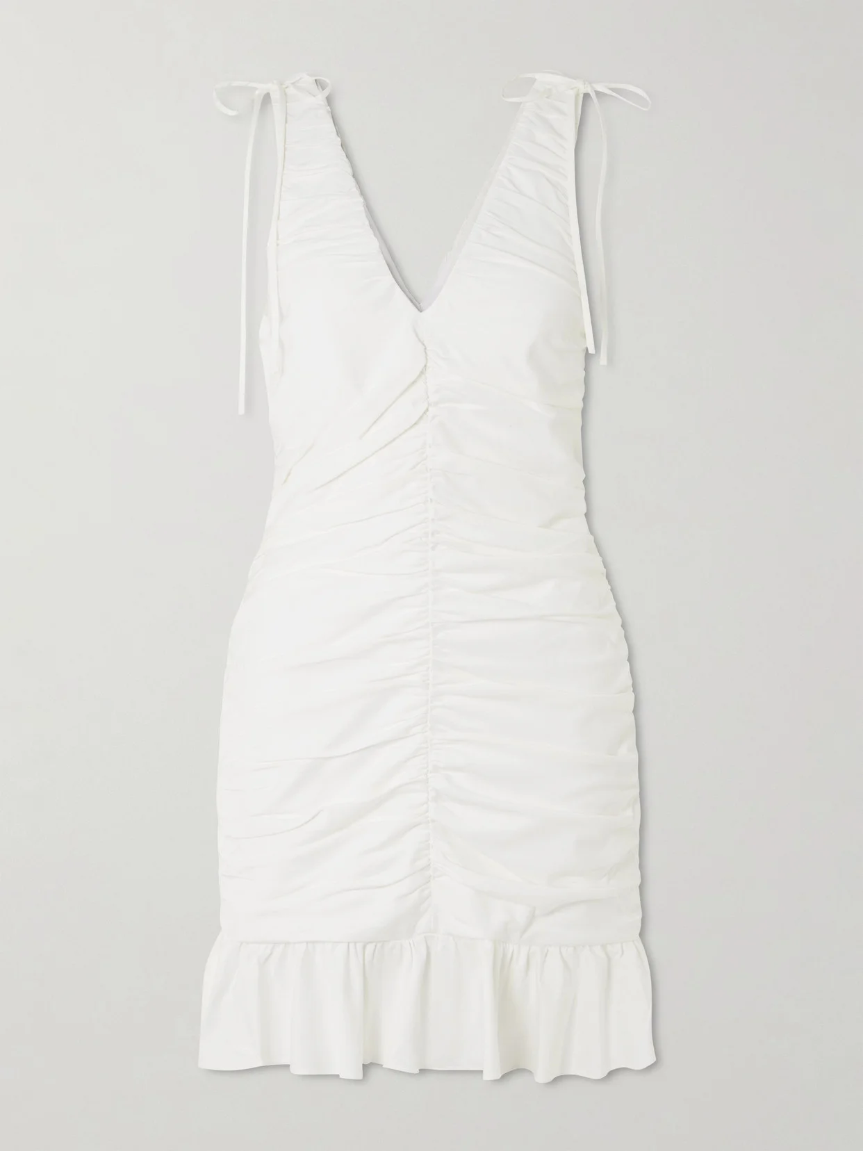 Kath Ruched Twill Mini Dress - 1