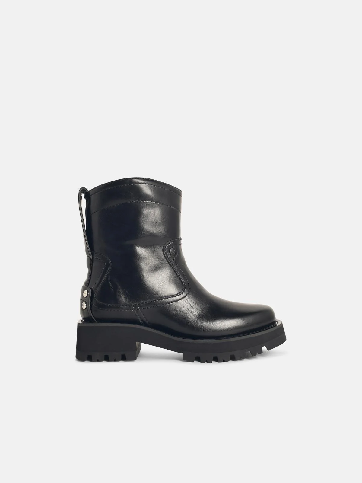 BLACK SYNTHETIC BOOTS - 1