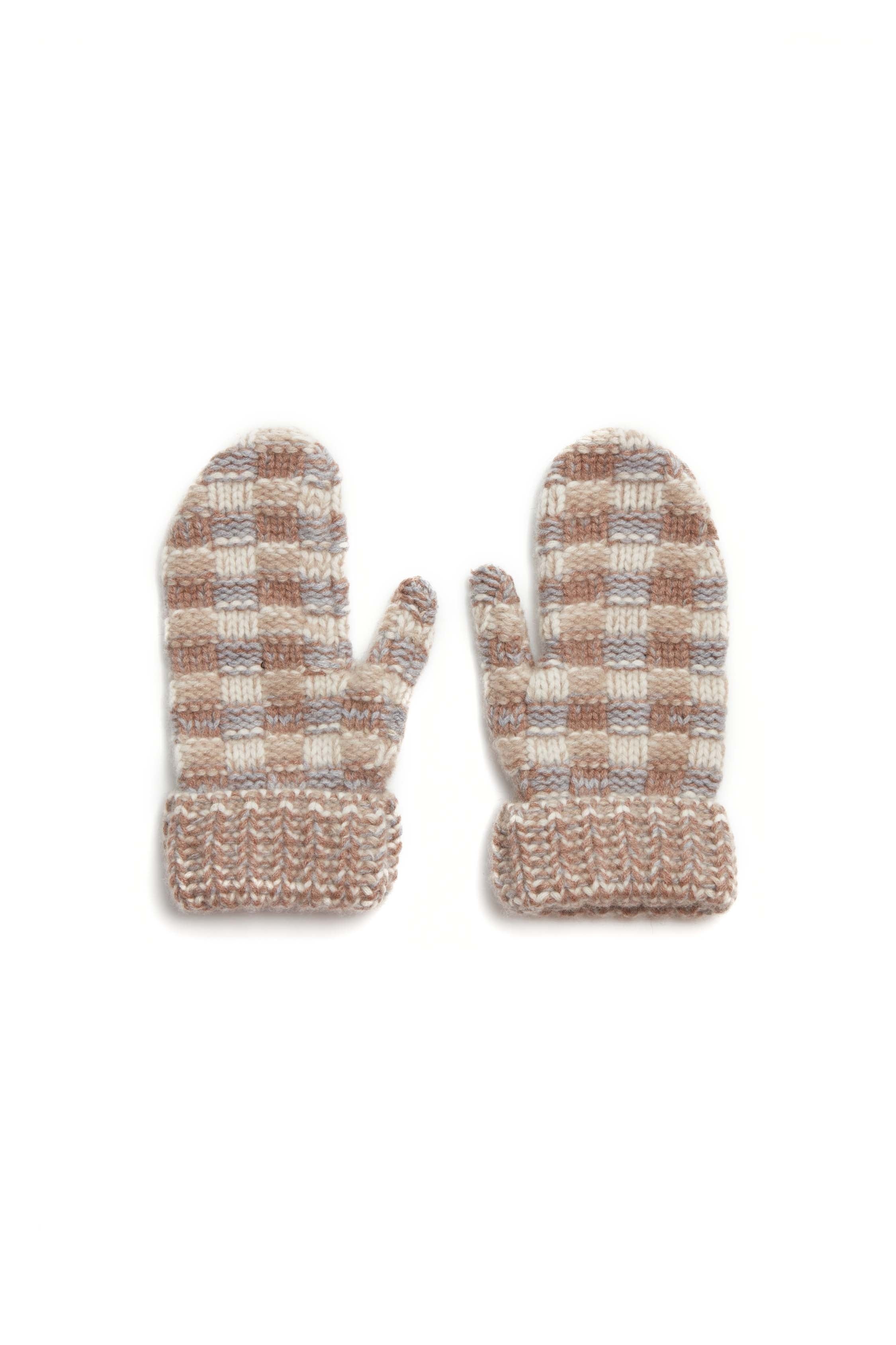 Maxine Knit Mittens in Ivory Multi Cashmere - 1