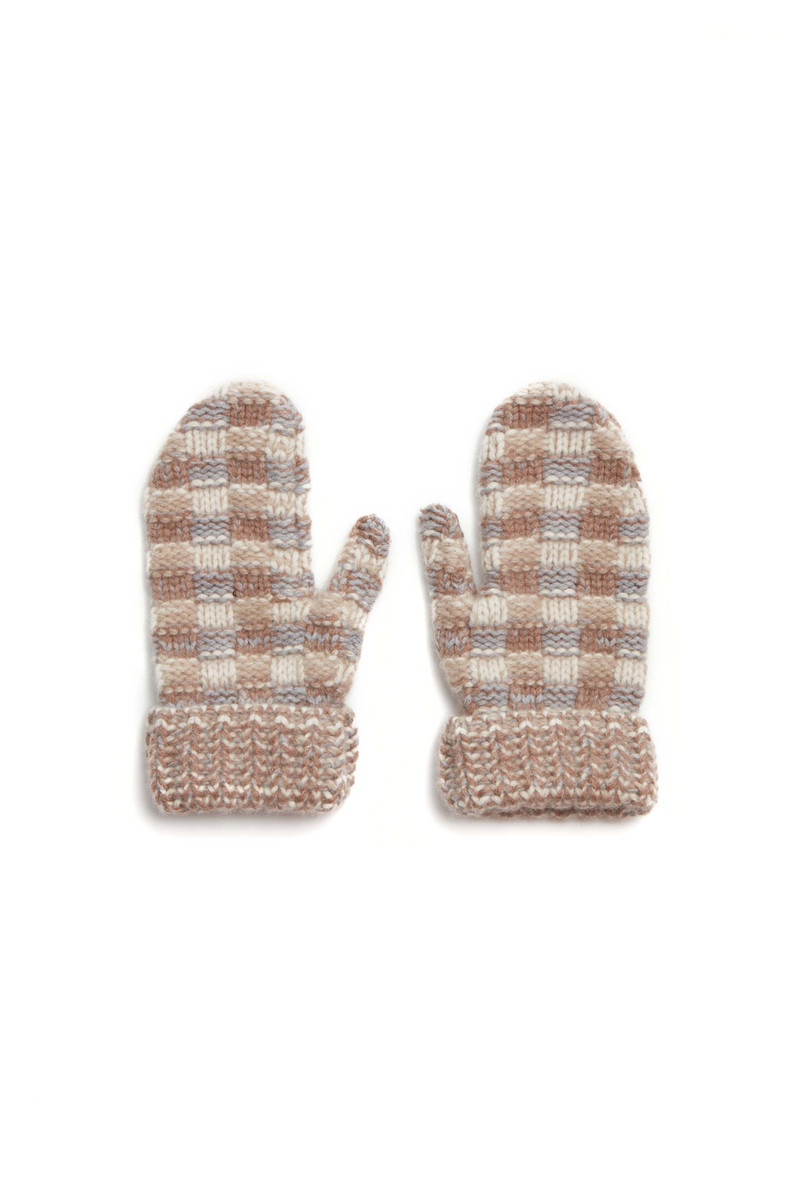 Maxine Knit Mittens in Ivory Multi Cashmere 1