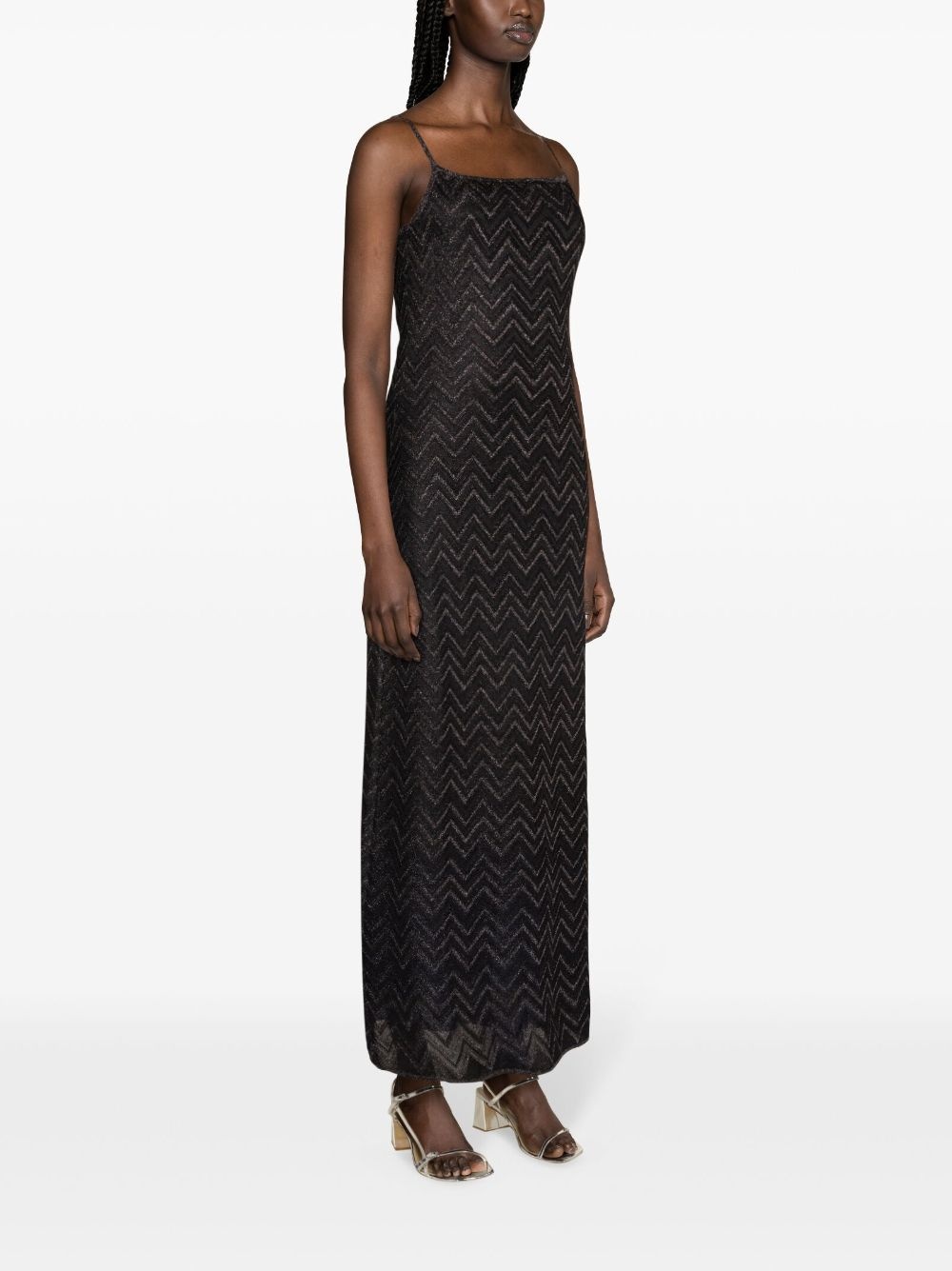 lamÃ© zigzag-woven maxi dress - 3