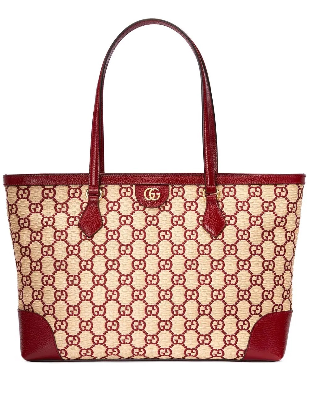 Ophidia GG straw tote bag - 1